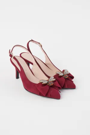 Abbey Burgundy Slingback - Burgundy