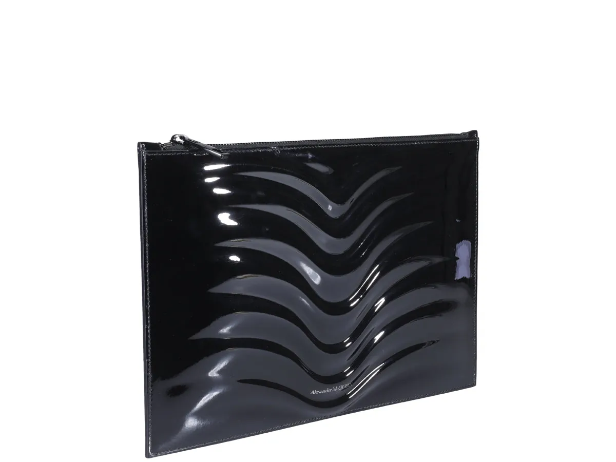 Alexander McQueen Wave Detailed Zipped Pouch