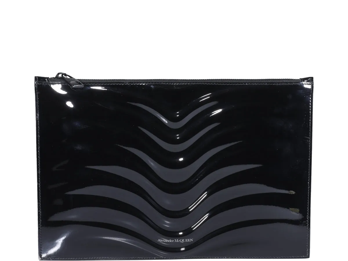 Alexander McQueen Wave Detailed Zipped Pouch