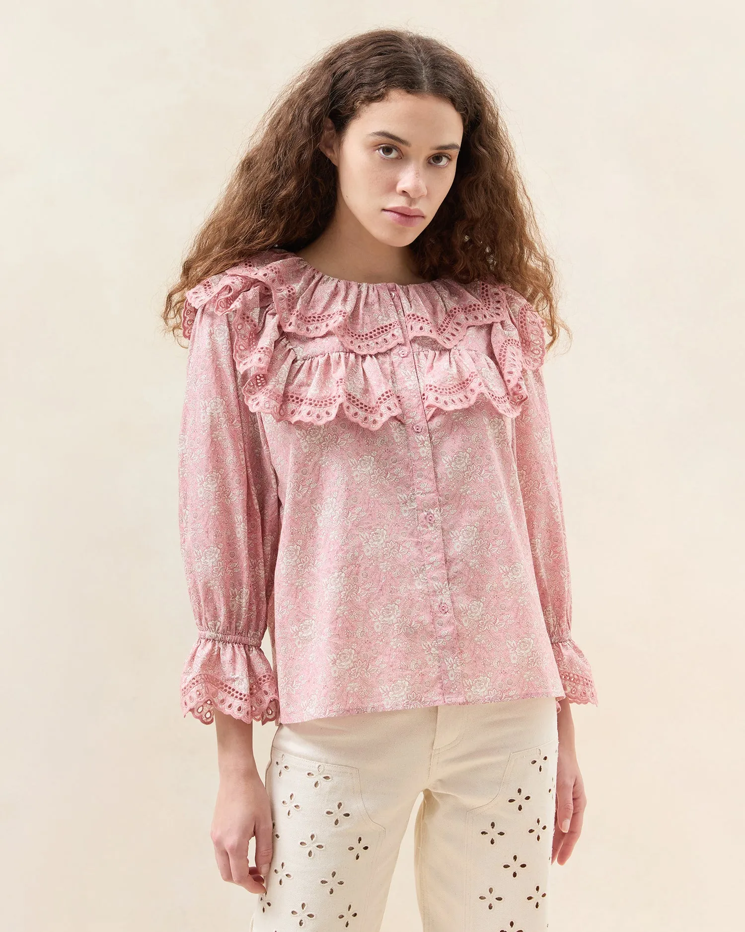 Alma Broderie Blouse
