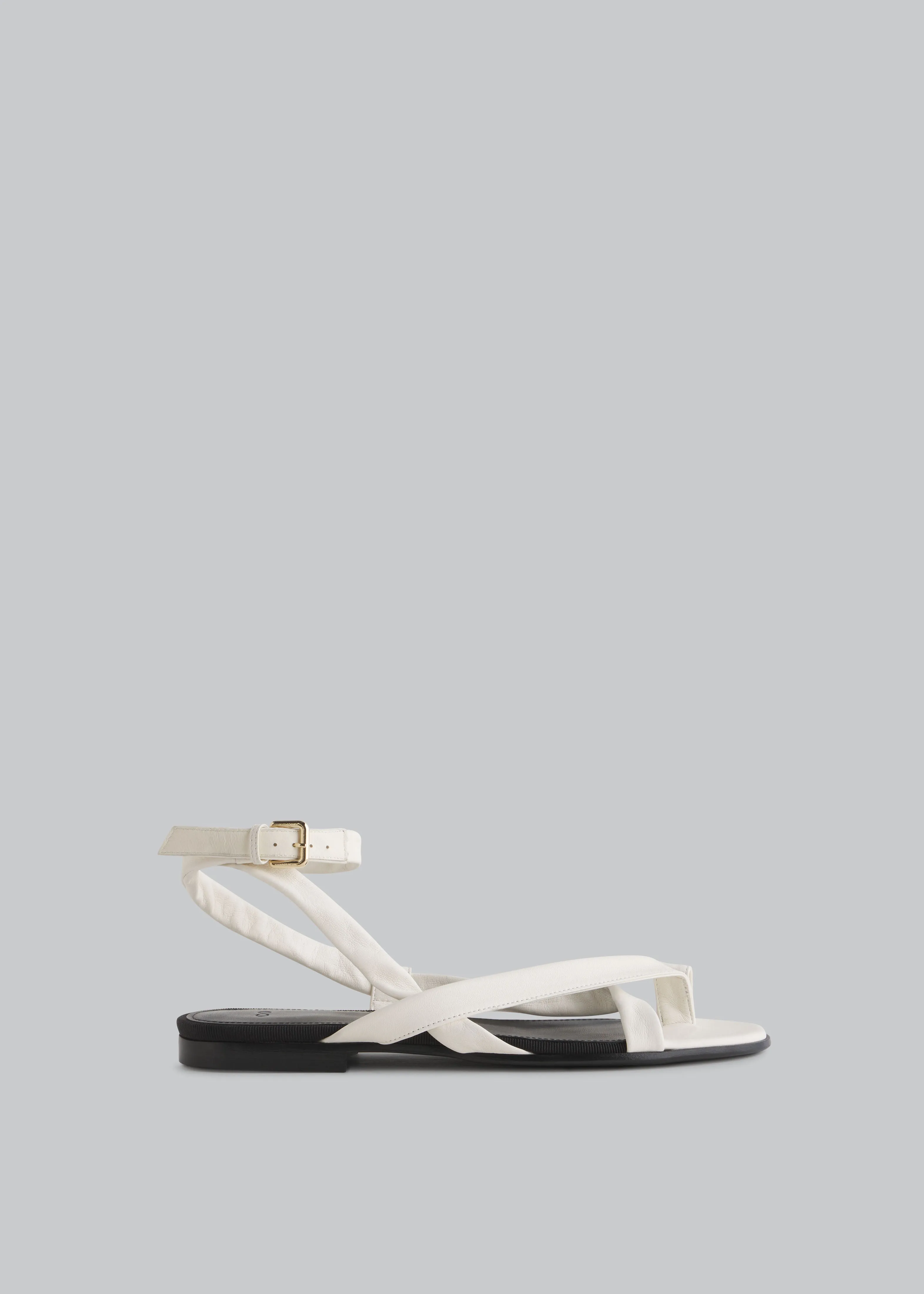 Asymmetric Toe Ring Gladiator Sandal - Ivory