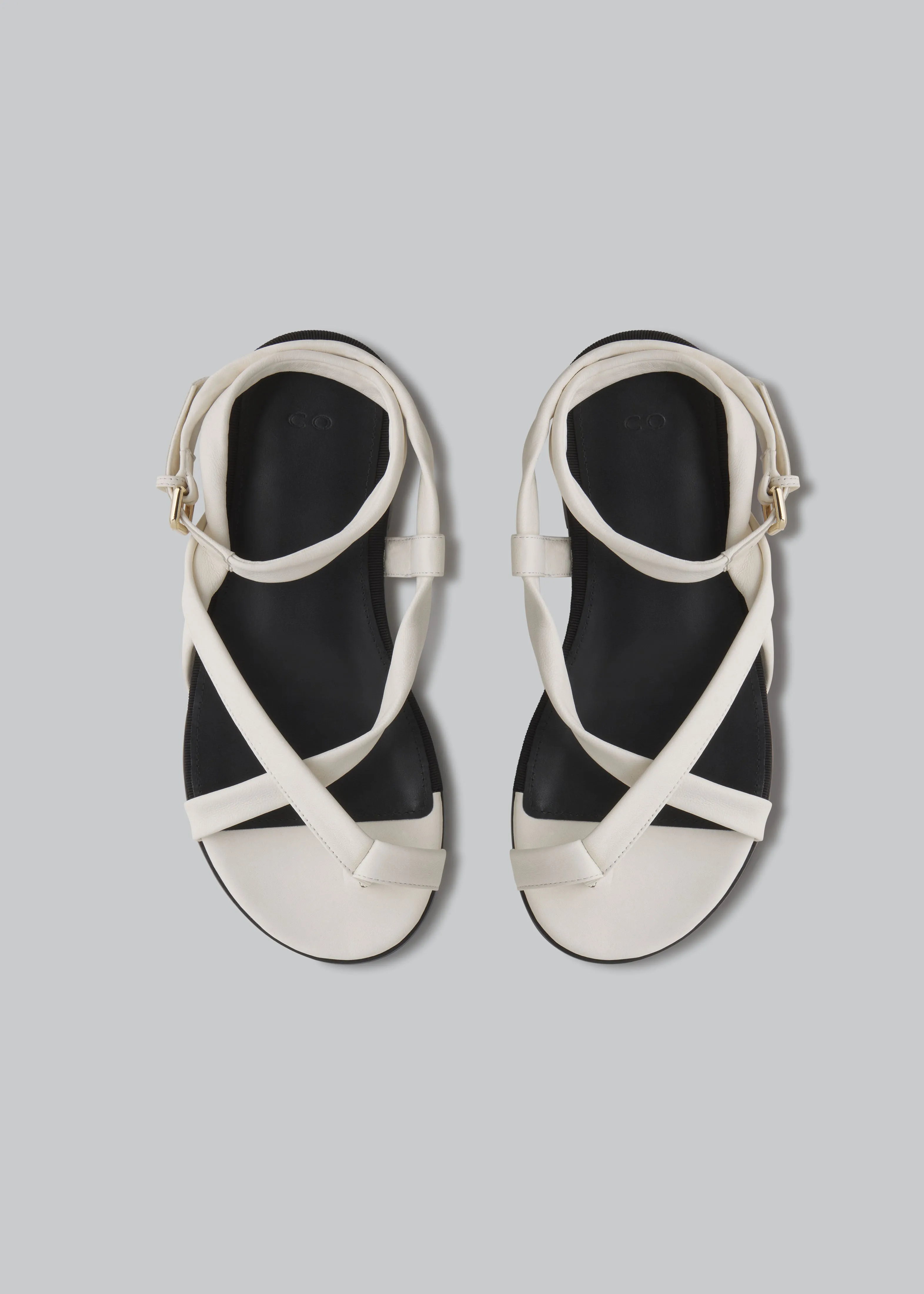 Asymmetric Toe Ring Gladiator Sandal - Ivory
