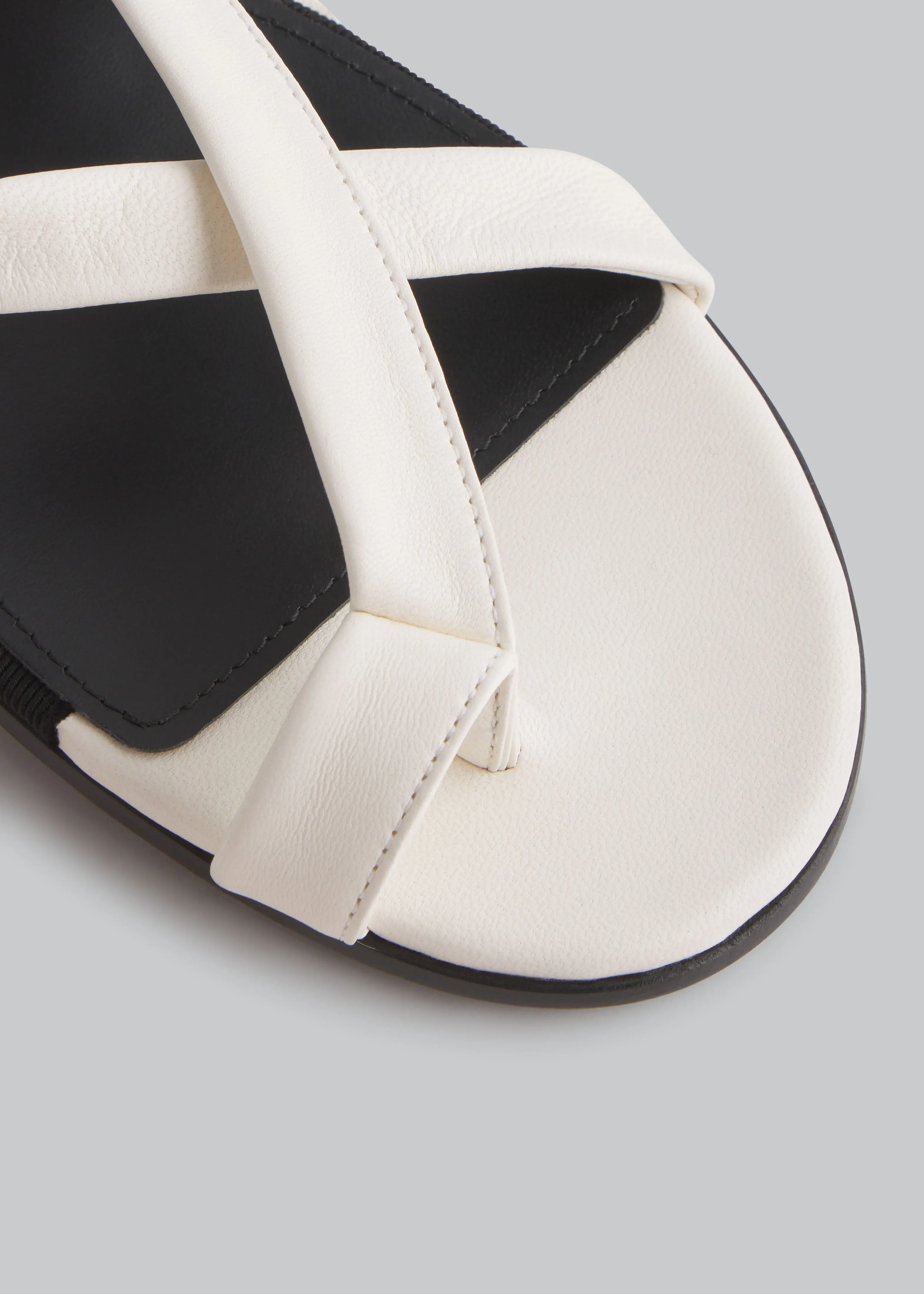 Asymmetric Toe Ring Gladiator Sandal - Ivory