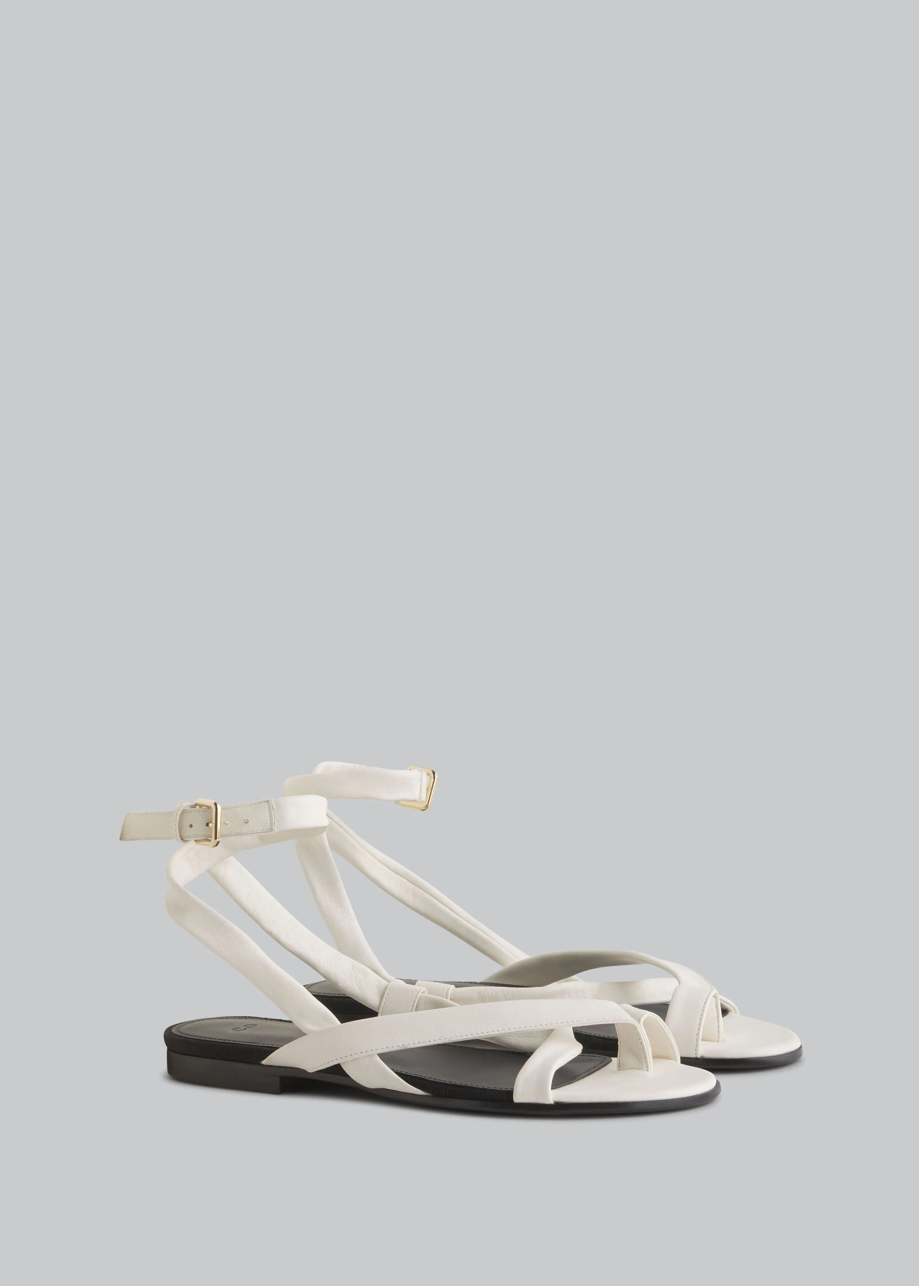 Asymmetric Toe Ring Gladiator Sandal - Ivory