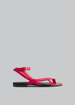 Asymmetric Toe Ring Gladiator Sandal - Red