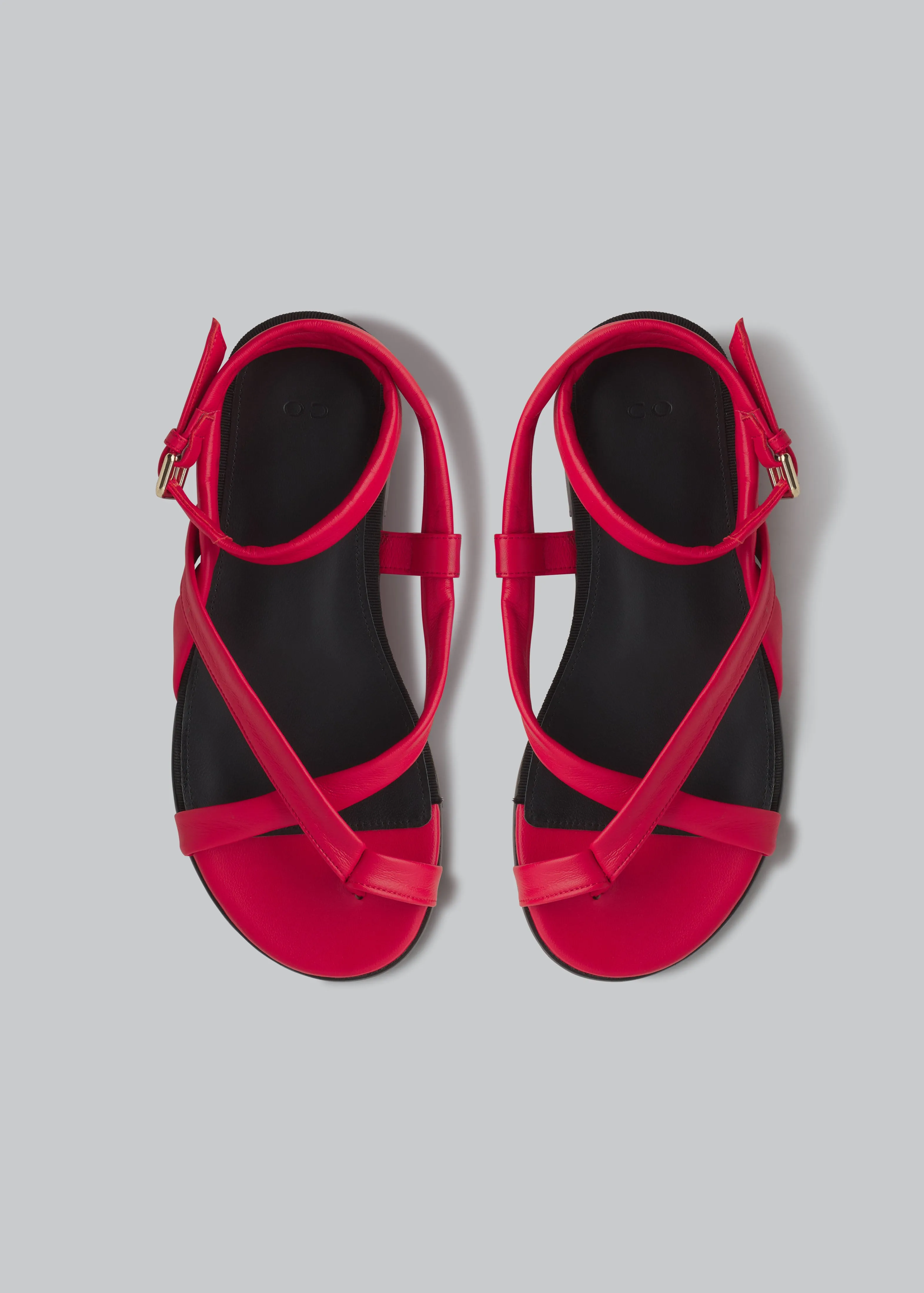 Asymmetric Toe Ring Gladiator Sandal - Red