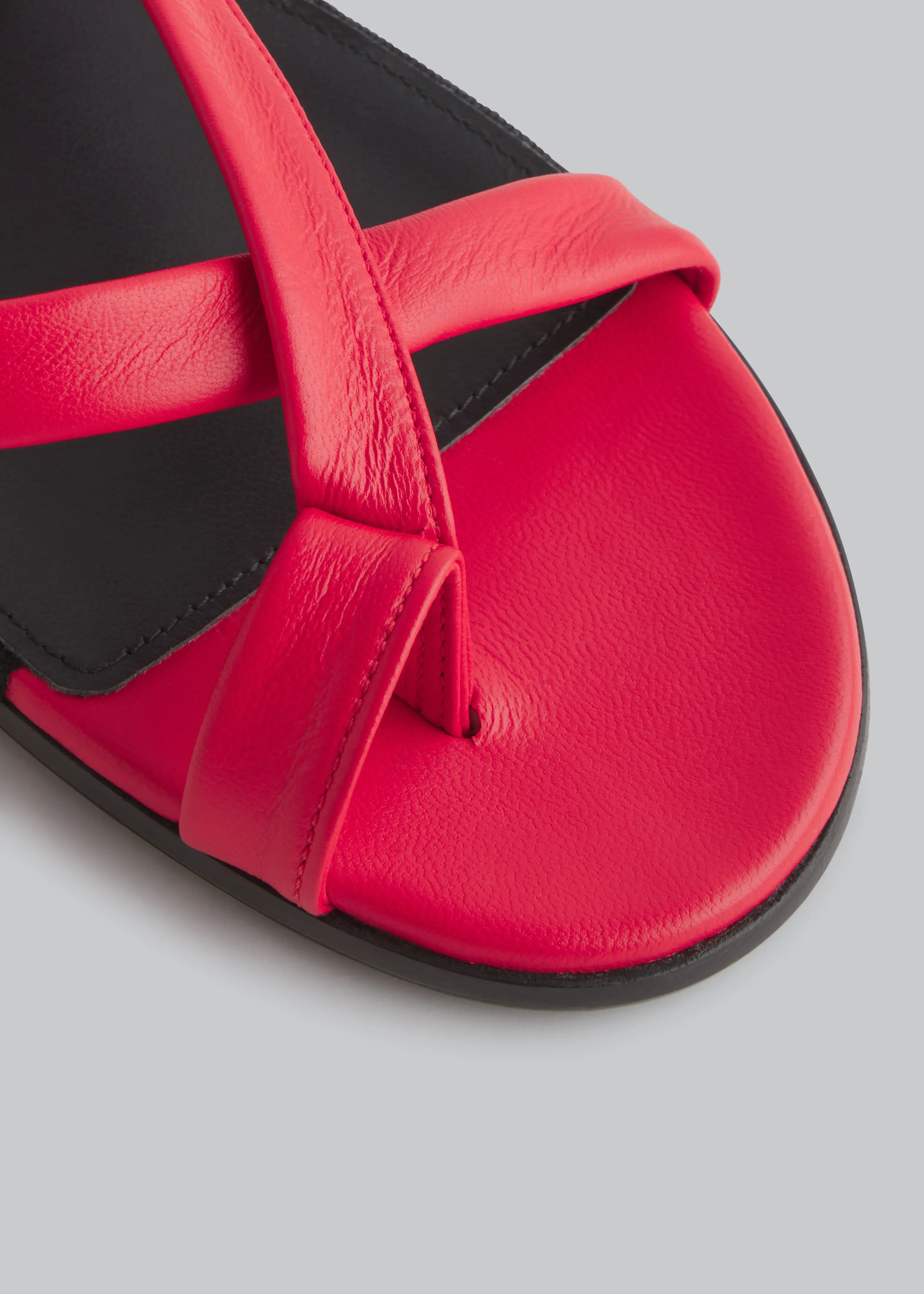 Asymmetric Toe Ring Gladiator Sandal - Red