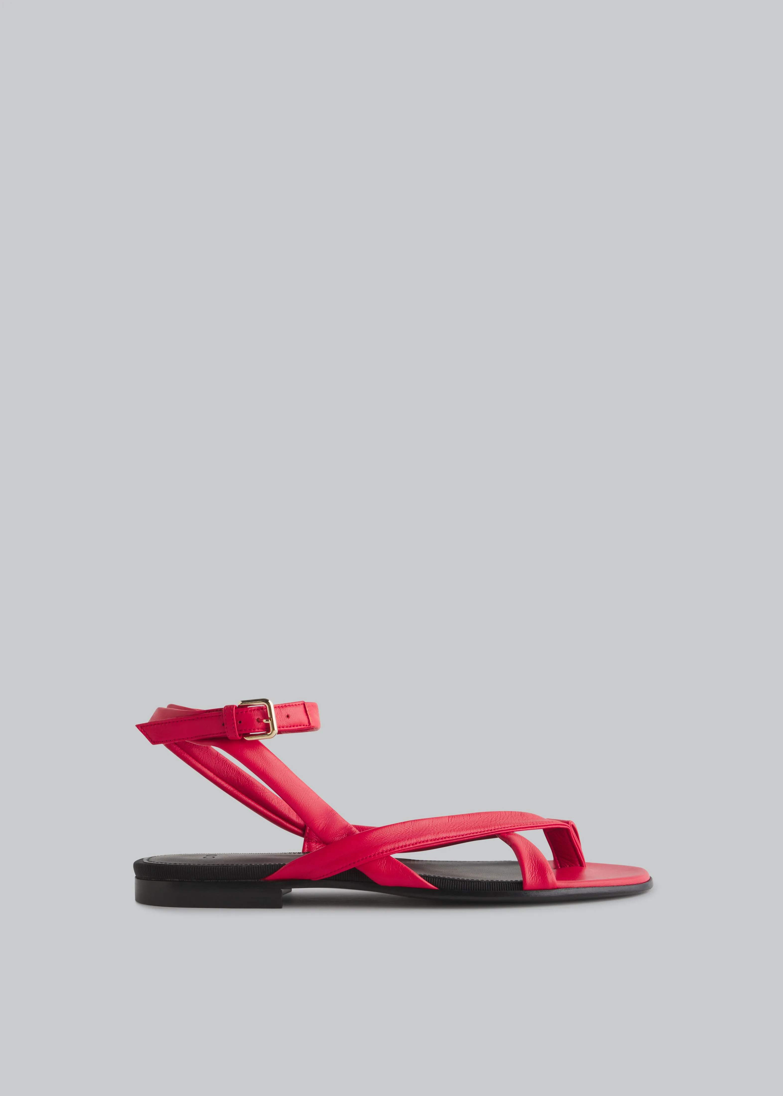 Asymmetric Toe Ring Gladiator Sandal - Red
