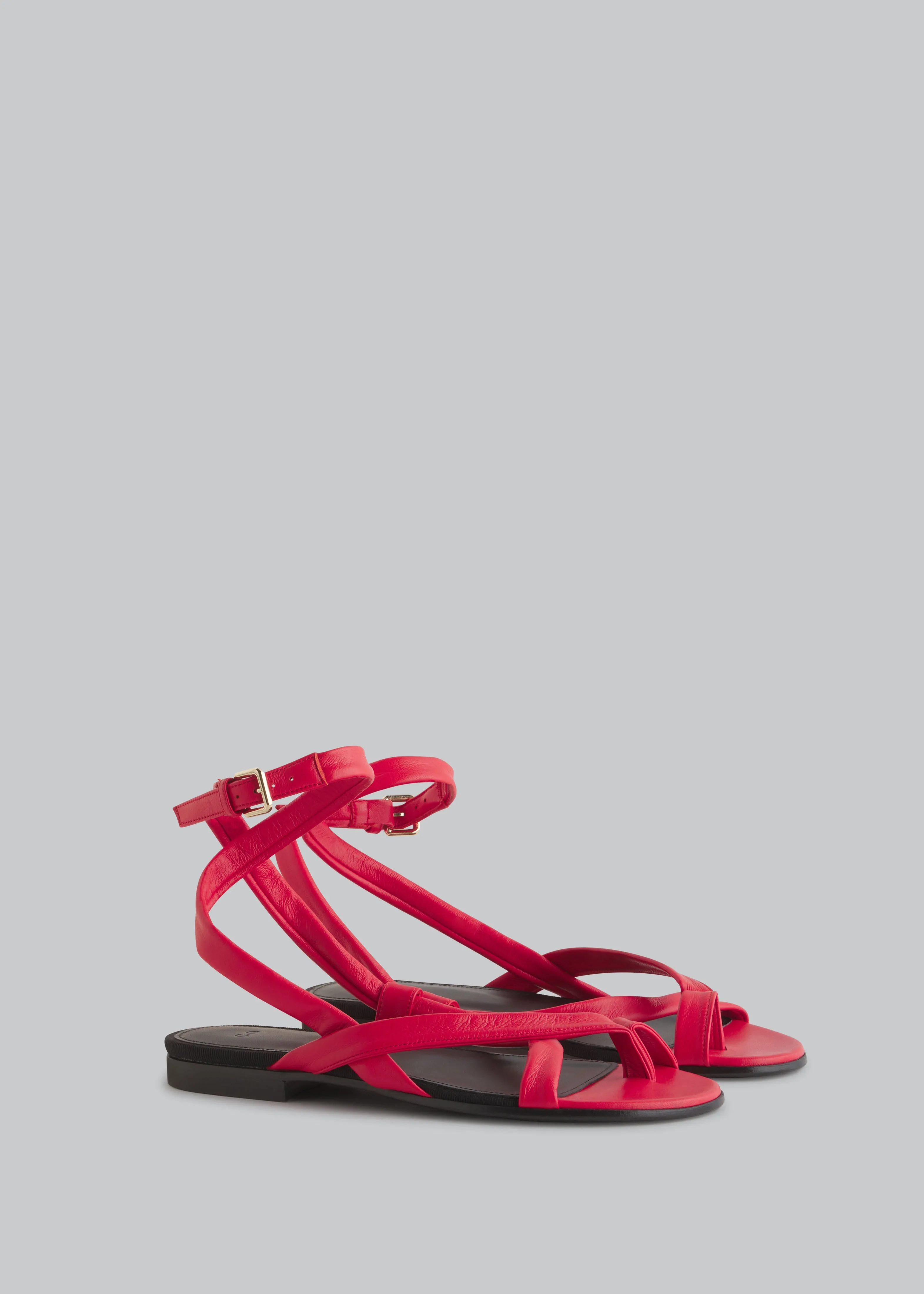 Asymmetric Toe Ring Gladiator Sandal - Red