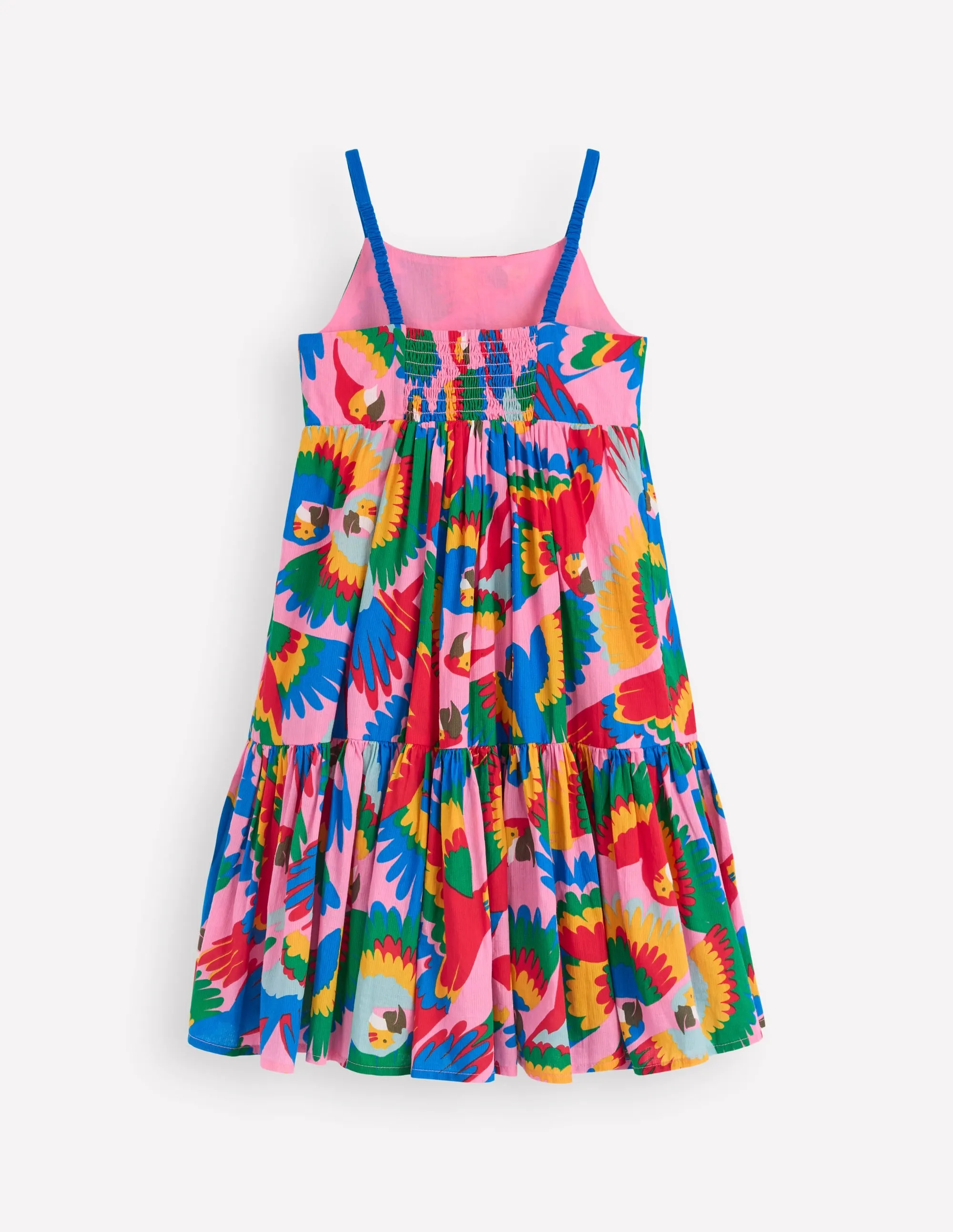 Aurelia Tiered Twirly Dress-Multi Rainbow Parrot