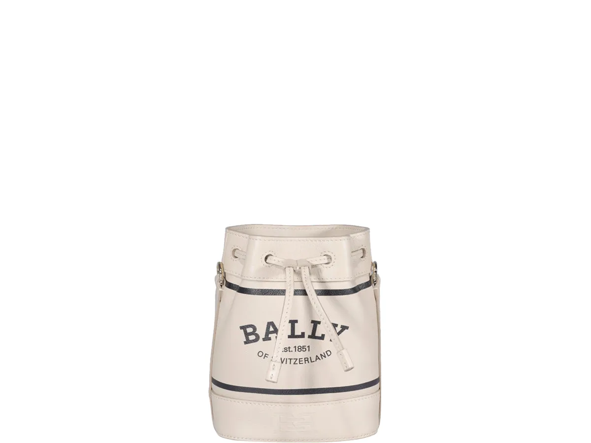 Bally Logo Printed Drawstring Bucket Bag