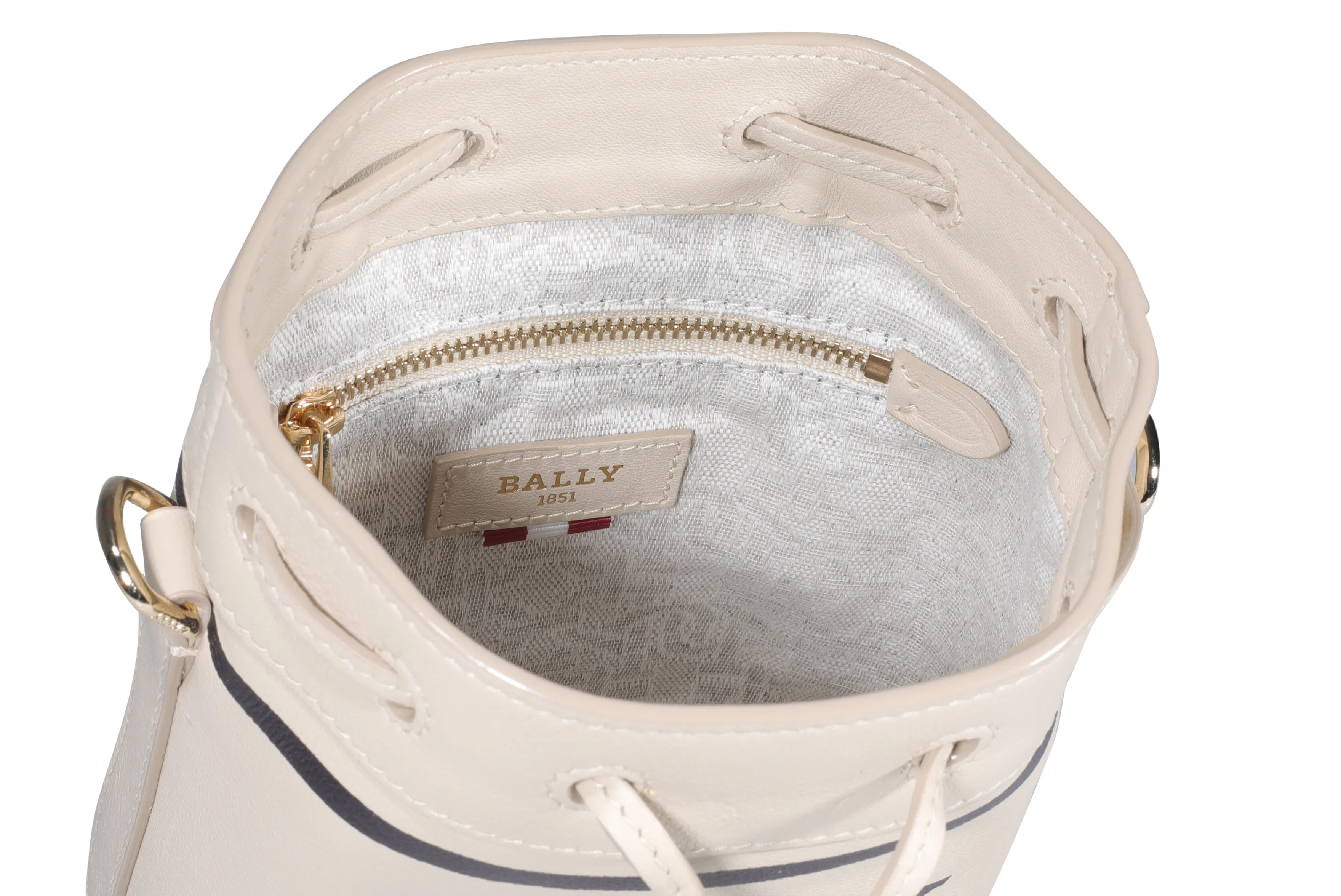 Bally Logo Printed Drawstring Bucket Bag
