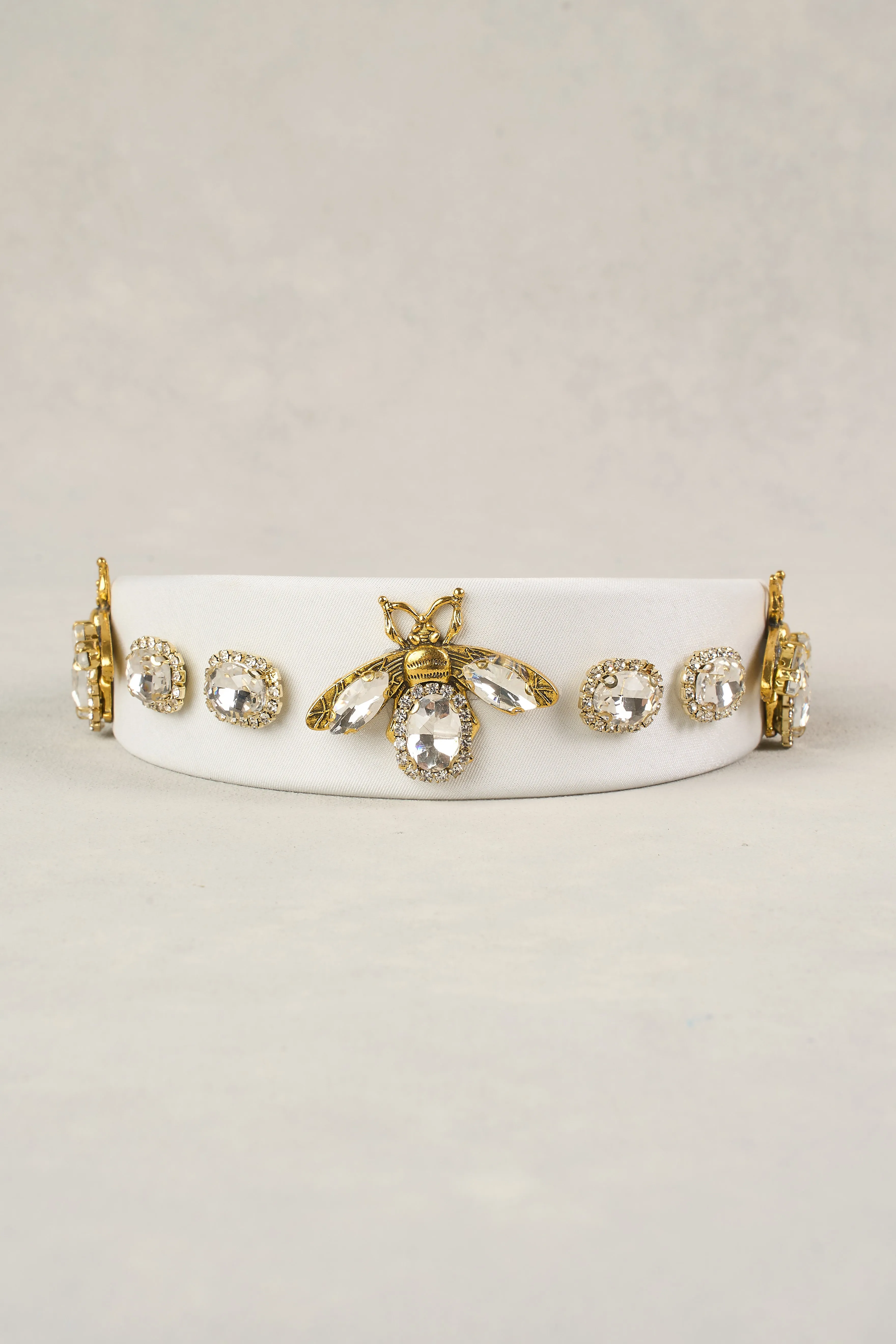 Bee Jewelled Headband - White