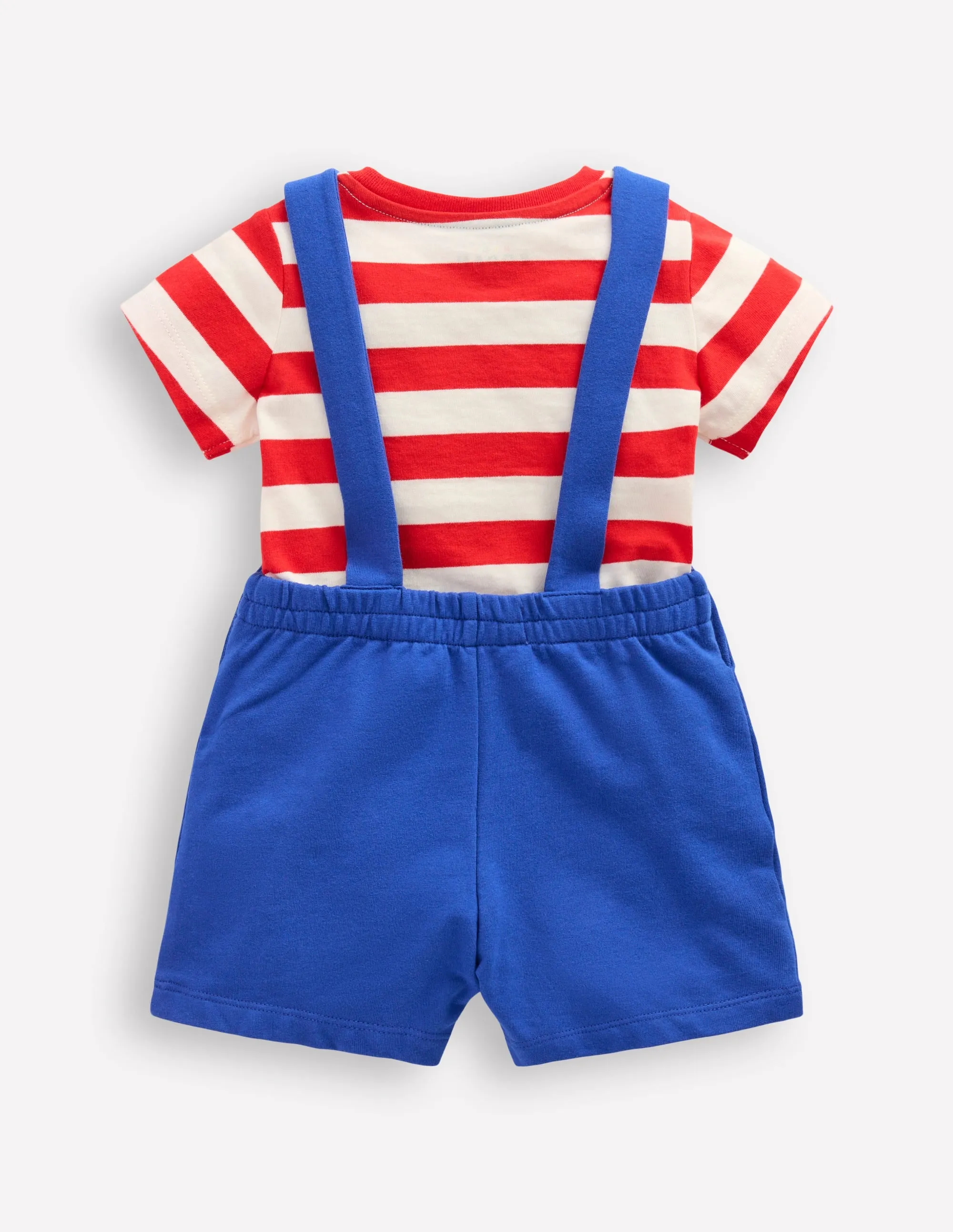 Boucle Jersey Dungaree Set-Navy Fruit