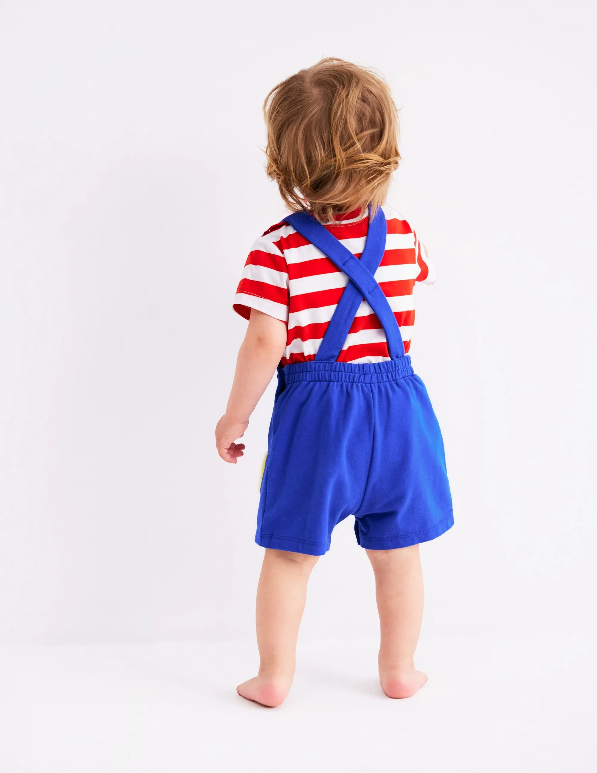 Boucle Jersey Dungaree Set-Navy Fruit