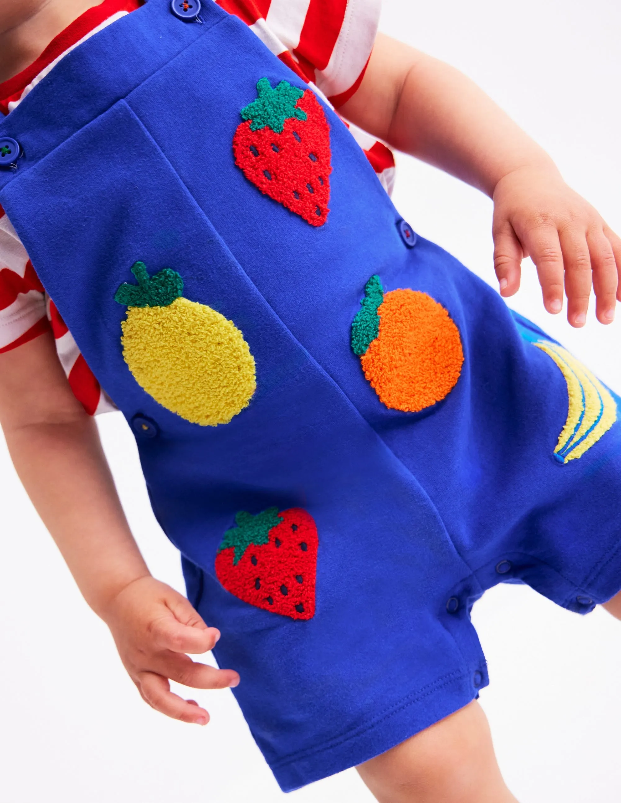 Boucle Jersey Dungaree Set-Navy Fruit