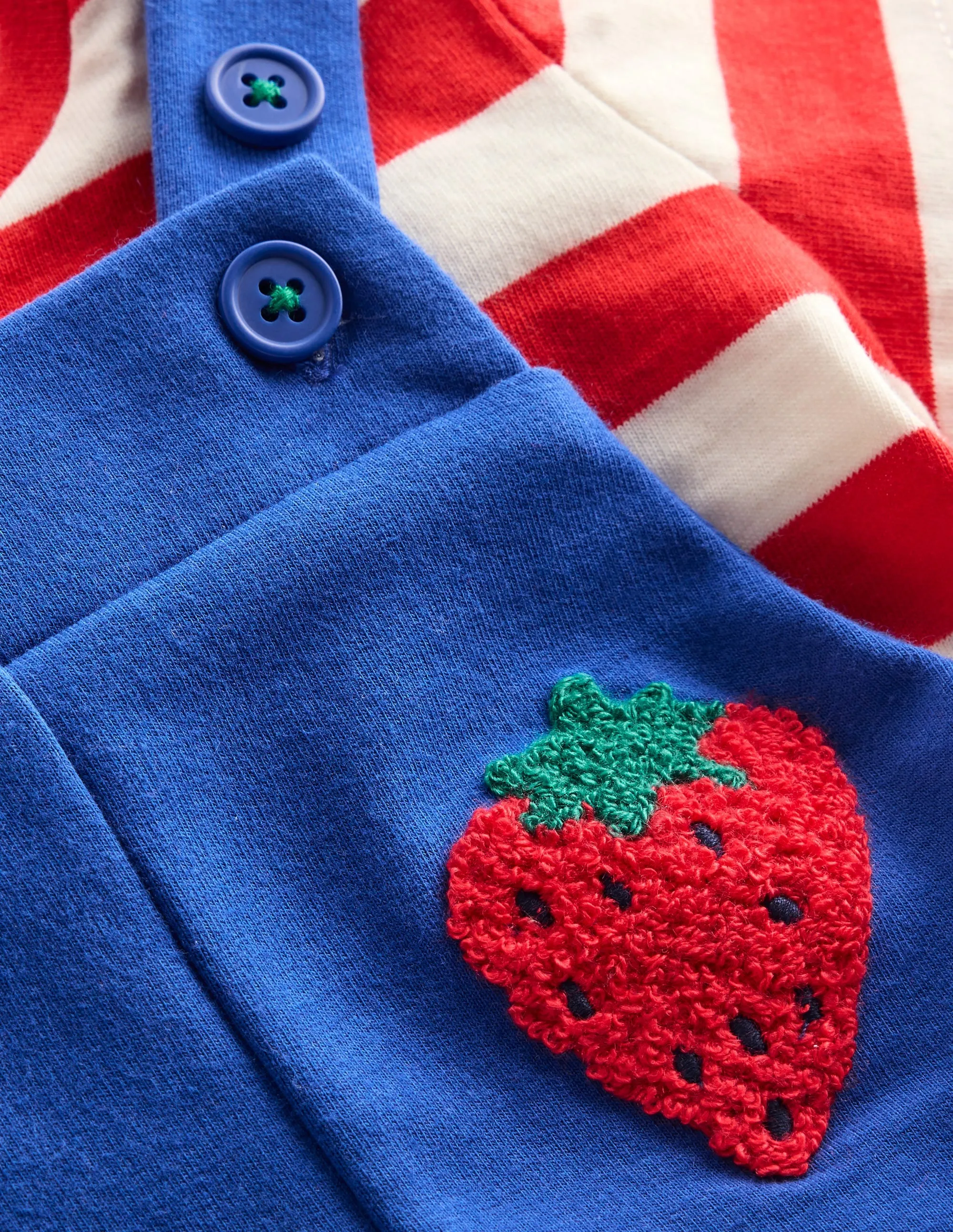 Boucle Jersey Dungaree Set-Navy Fruit