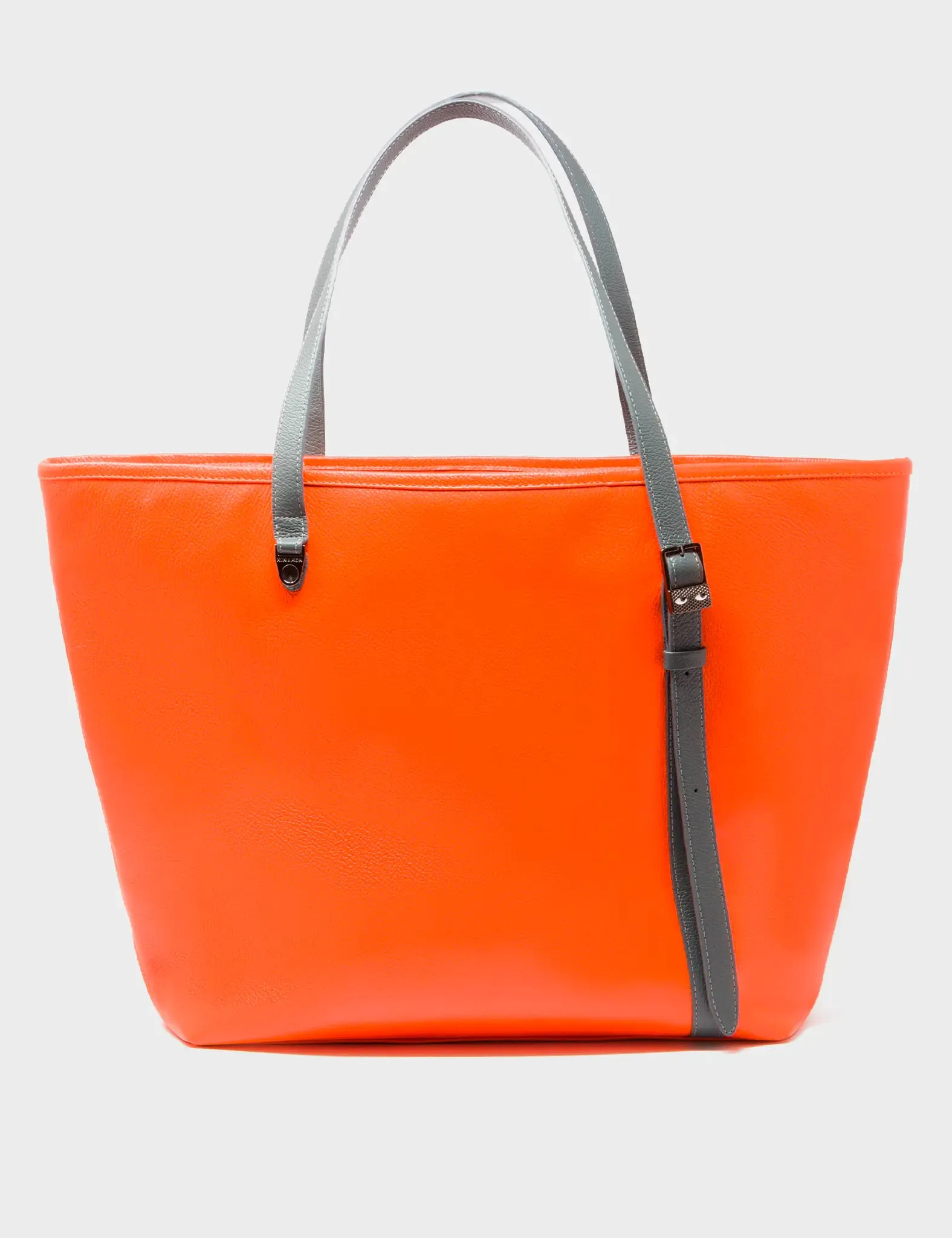 Bruno Vermillion Leather Tote Bag - Tiger and Flowers Embroidery