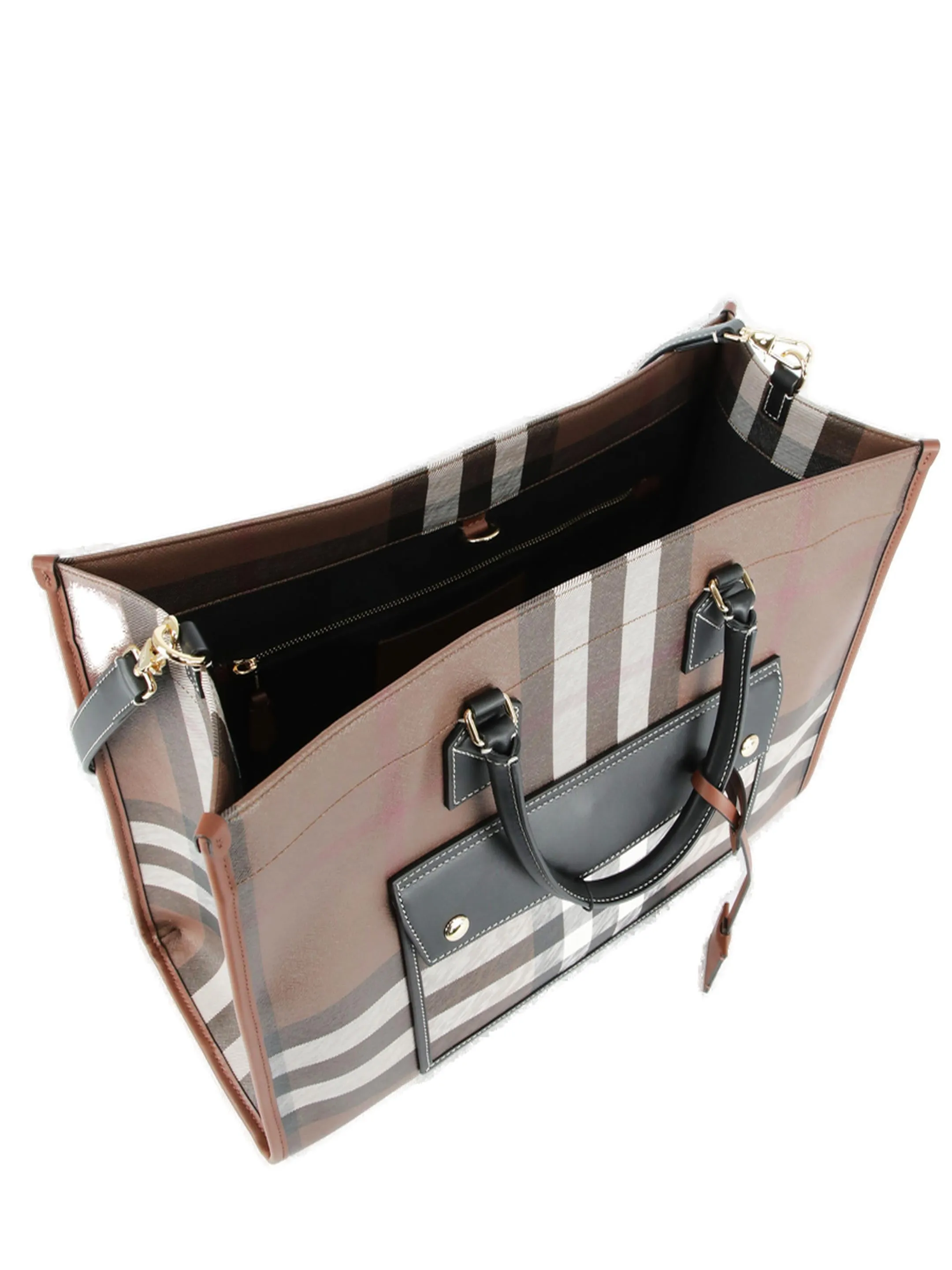 Burberry Freya Check Medium Tote Bag