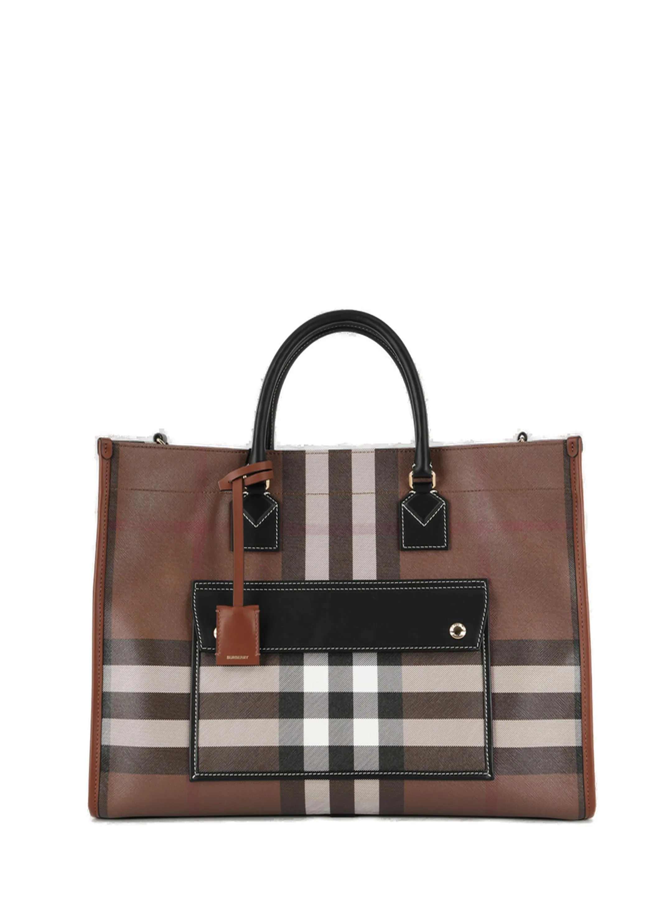Burberry Freya Check Medium Tote Bag