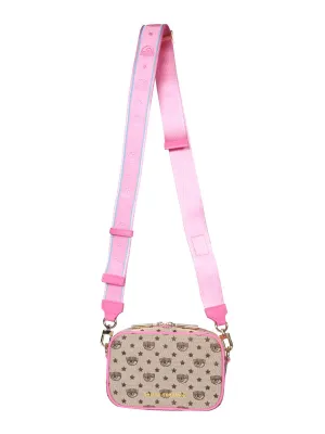 Chiara Ferragni Allover Logo Embroidered Zipped Shoulder Bag