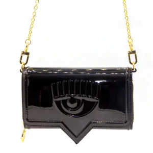 Chiara Ferragni Eyelike Embossed Chain-Link Clutch Bag