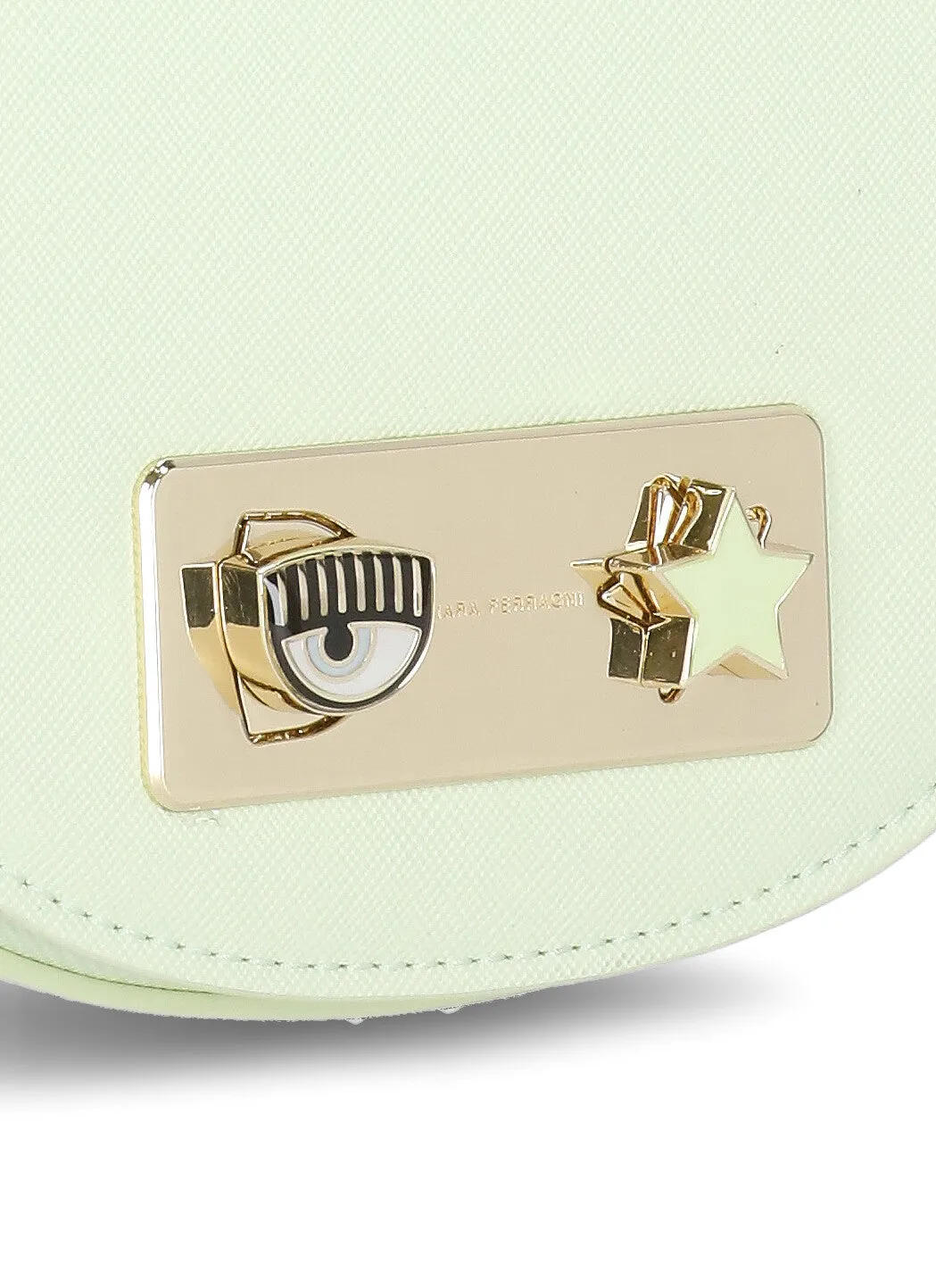 Chiara Ferragni Eyelike Plaque Top Handle Bag