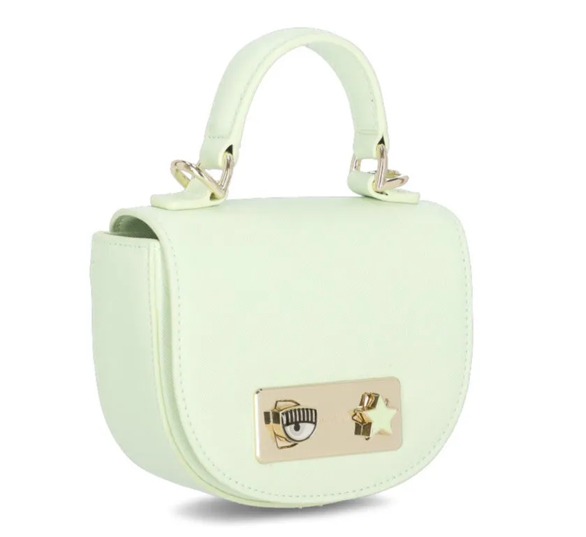 Chiara Ferragni Eyelike Plaque Top Handle Bag