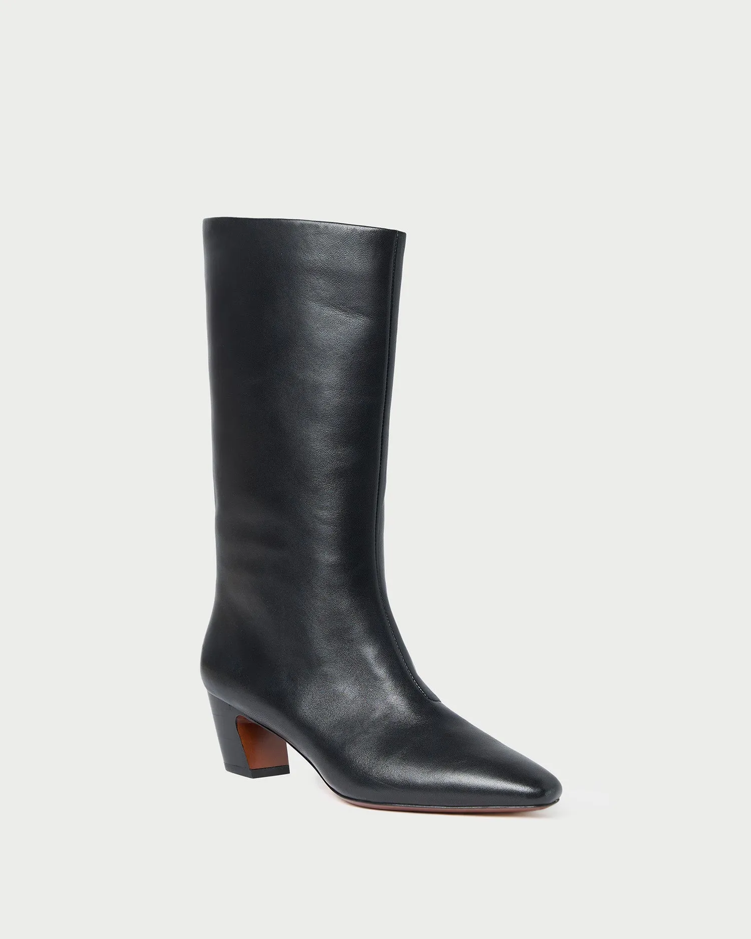 Cleo Black Leather Mid-Calf Boot