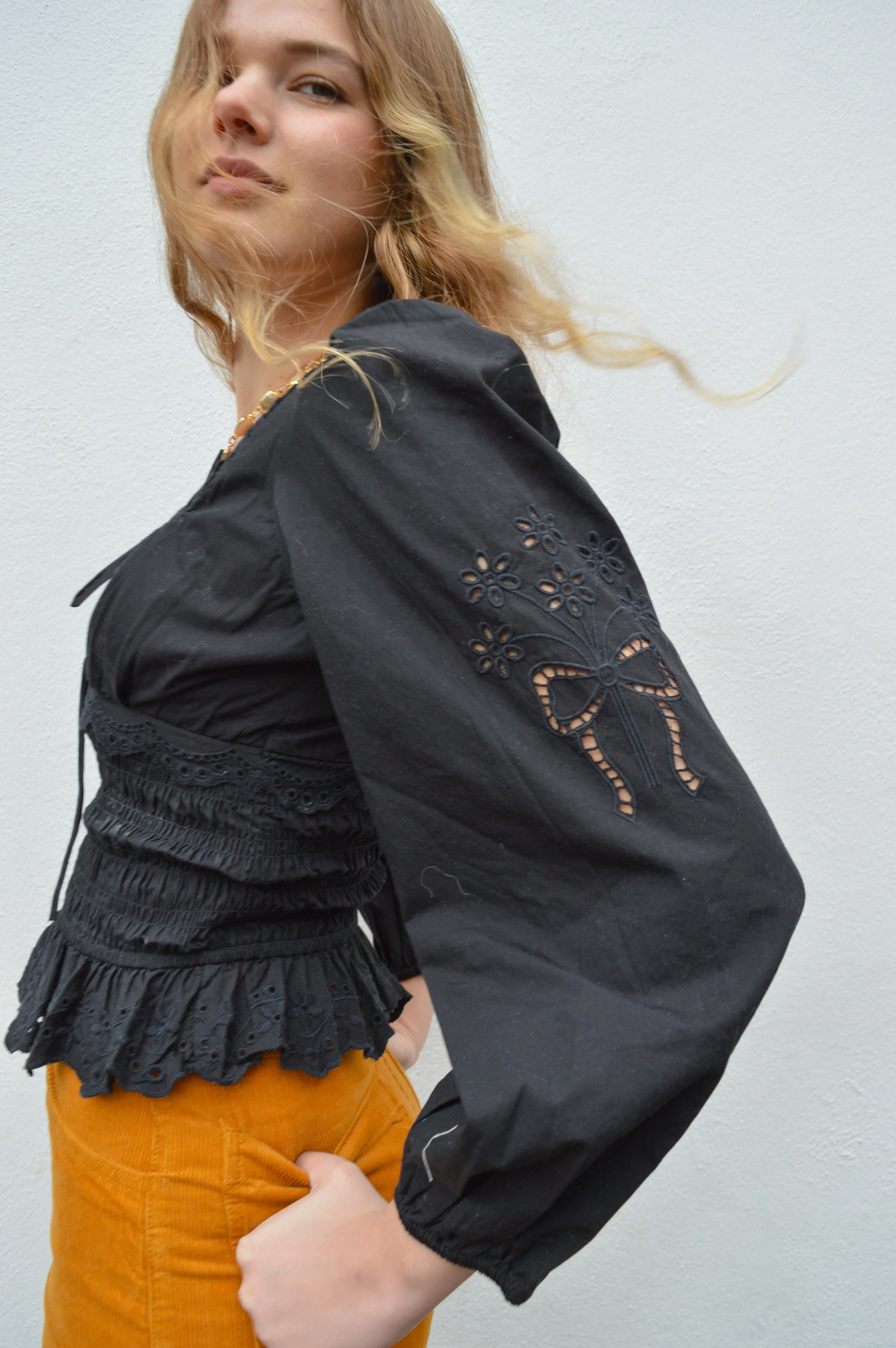 Damson Madder Nola Black Blouse