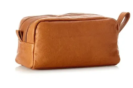 David King & Co. 418 Leather Small Double Toiletry/Shave Bag- $50