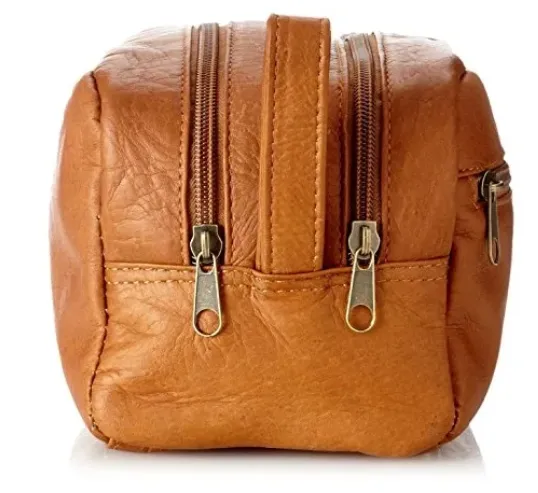 David King & Co. 418 Leather Small Double Toiletry/Shave Bag- $50