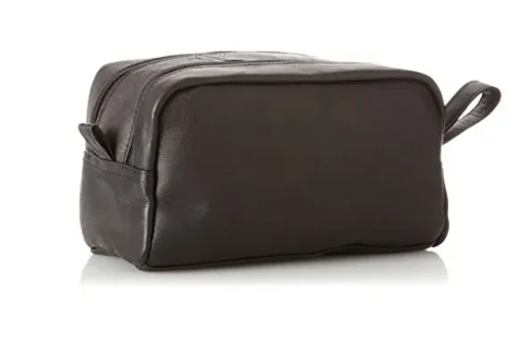 David King & Co. 418 Leather Small Double Toiletry/Shave Bag- $50