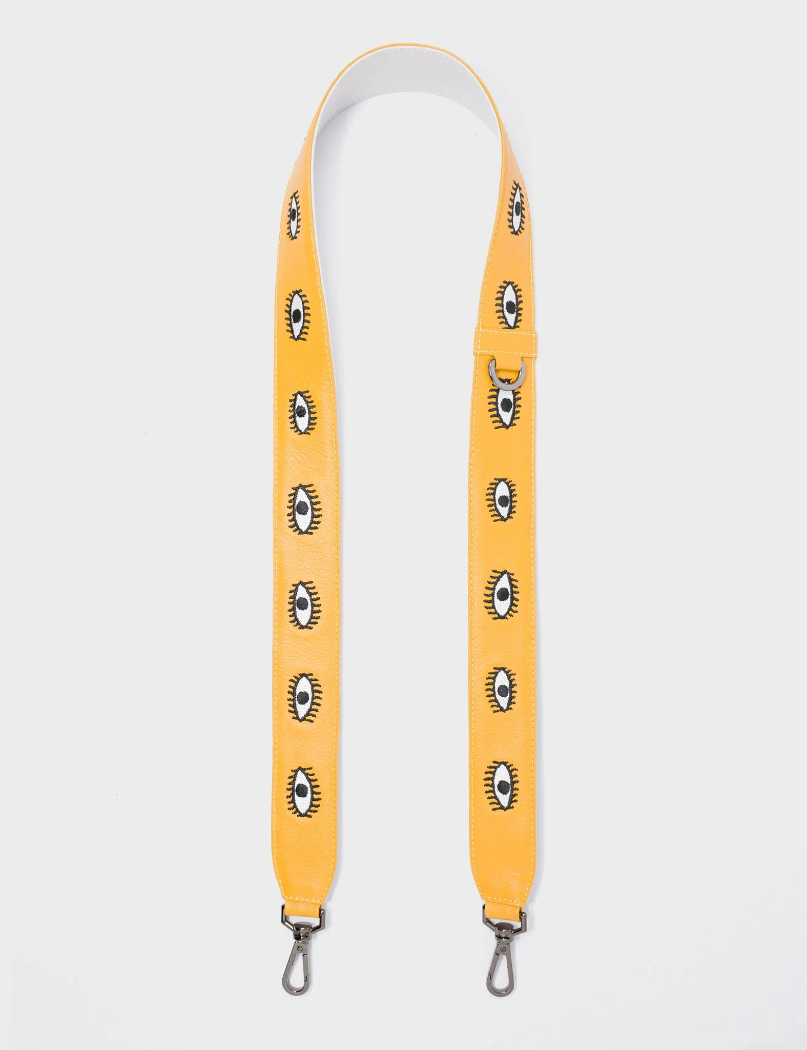 Detachable Golden Glow Leather Shoulder Strap - All Over Eyes Embroidery
