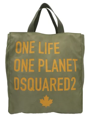 Dsquared2 One Planet Slogan Printed Tote Bag