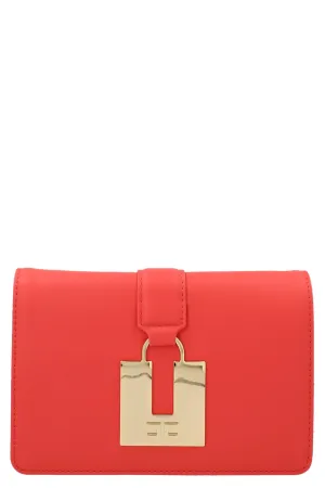 Elisabetta Franchi Logo Plaque Chain-Detailed Shoulder Bag