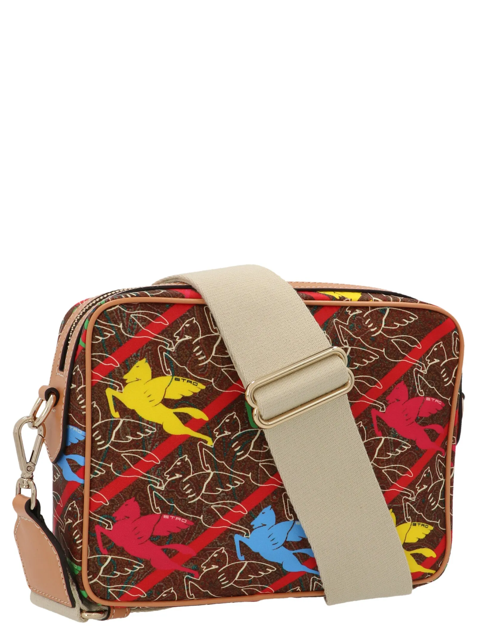 Etro Allover Pegaso Print Logo Patch Shoulder Bag