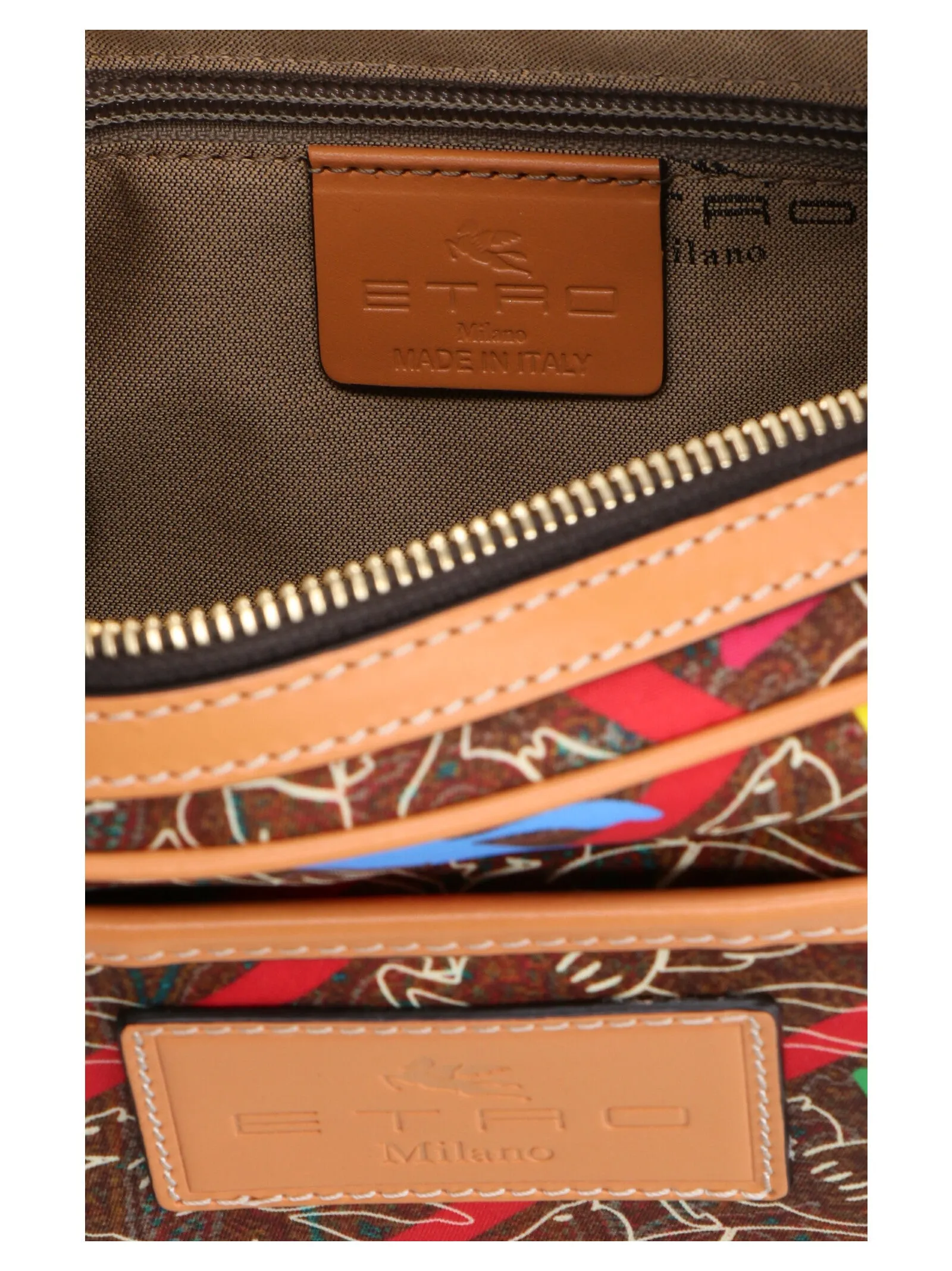 Etro Allover Pegaso Print Logo Patch Shoulder Bag