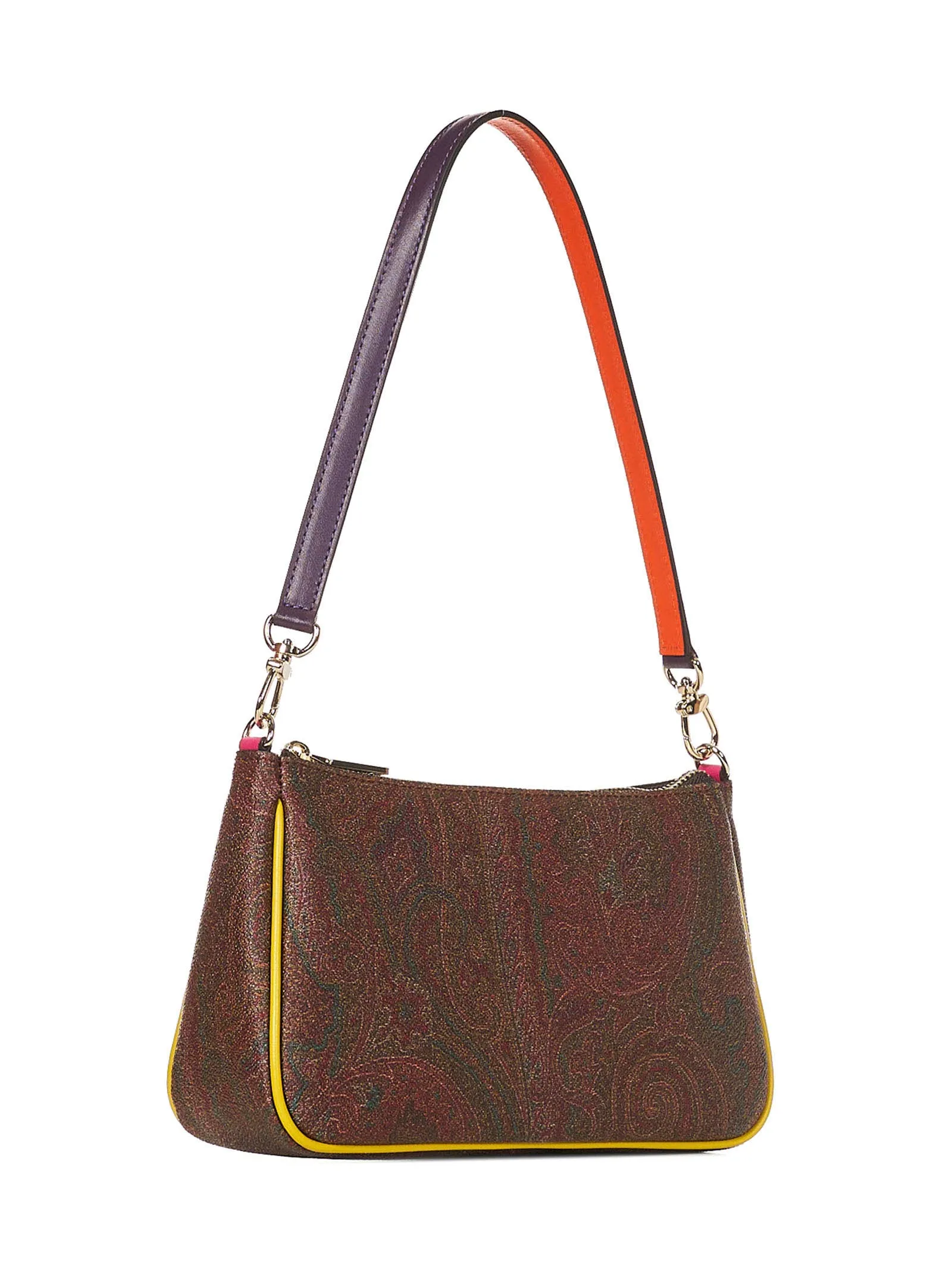 Etro Paisley Print Contrast Seam Shoulder Bag