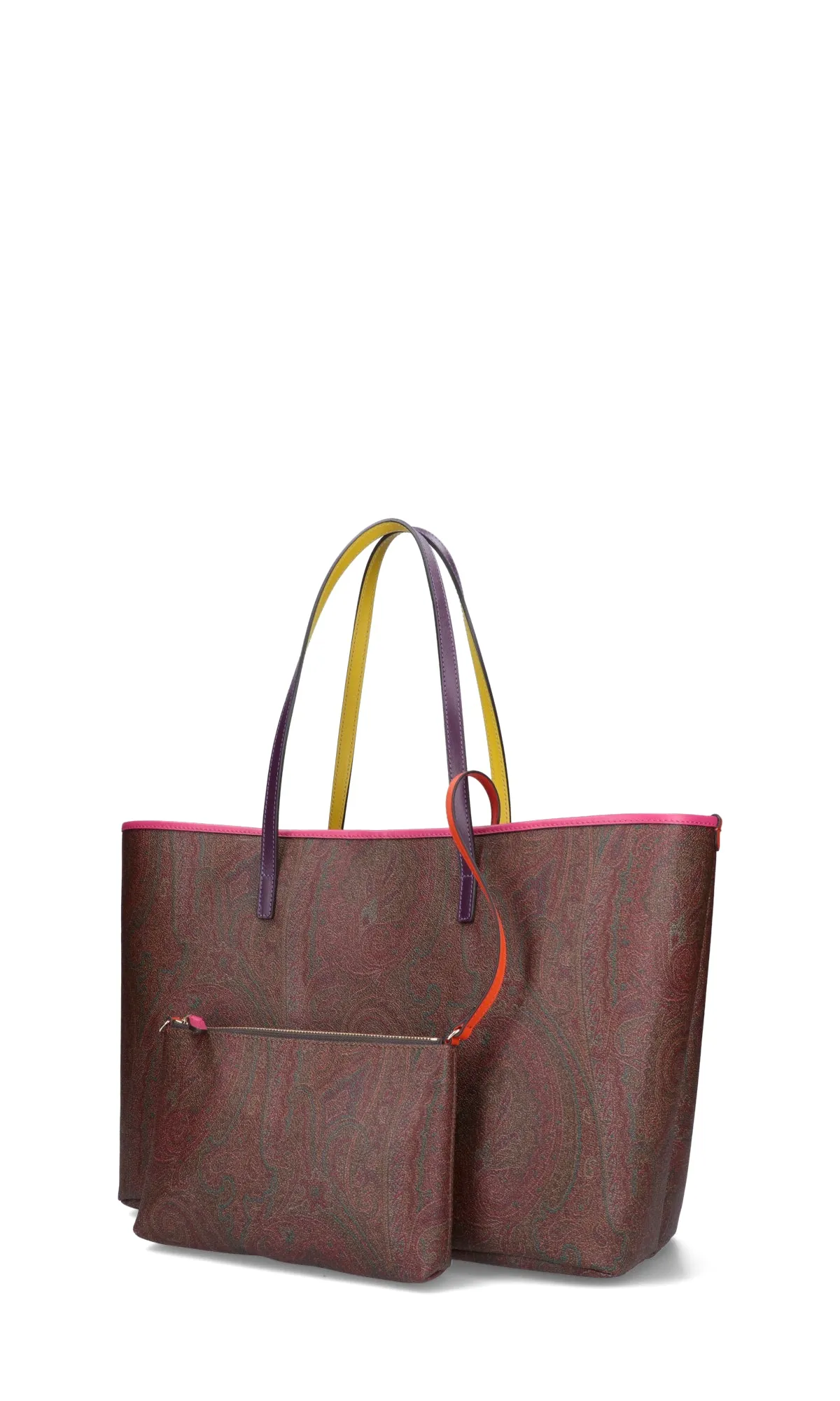 Etro Paisley Printed Contrast Seam Tote Bag