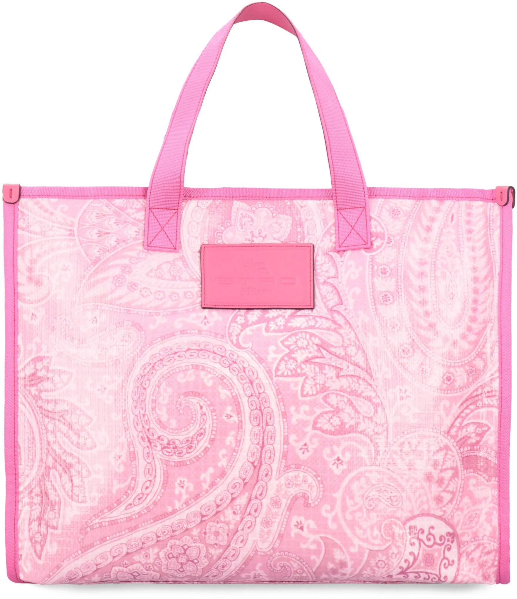 Etro Paisley Printed Logo Patch Tote Bag
