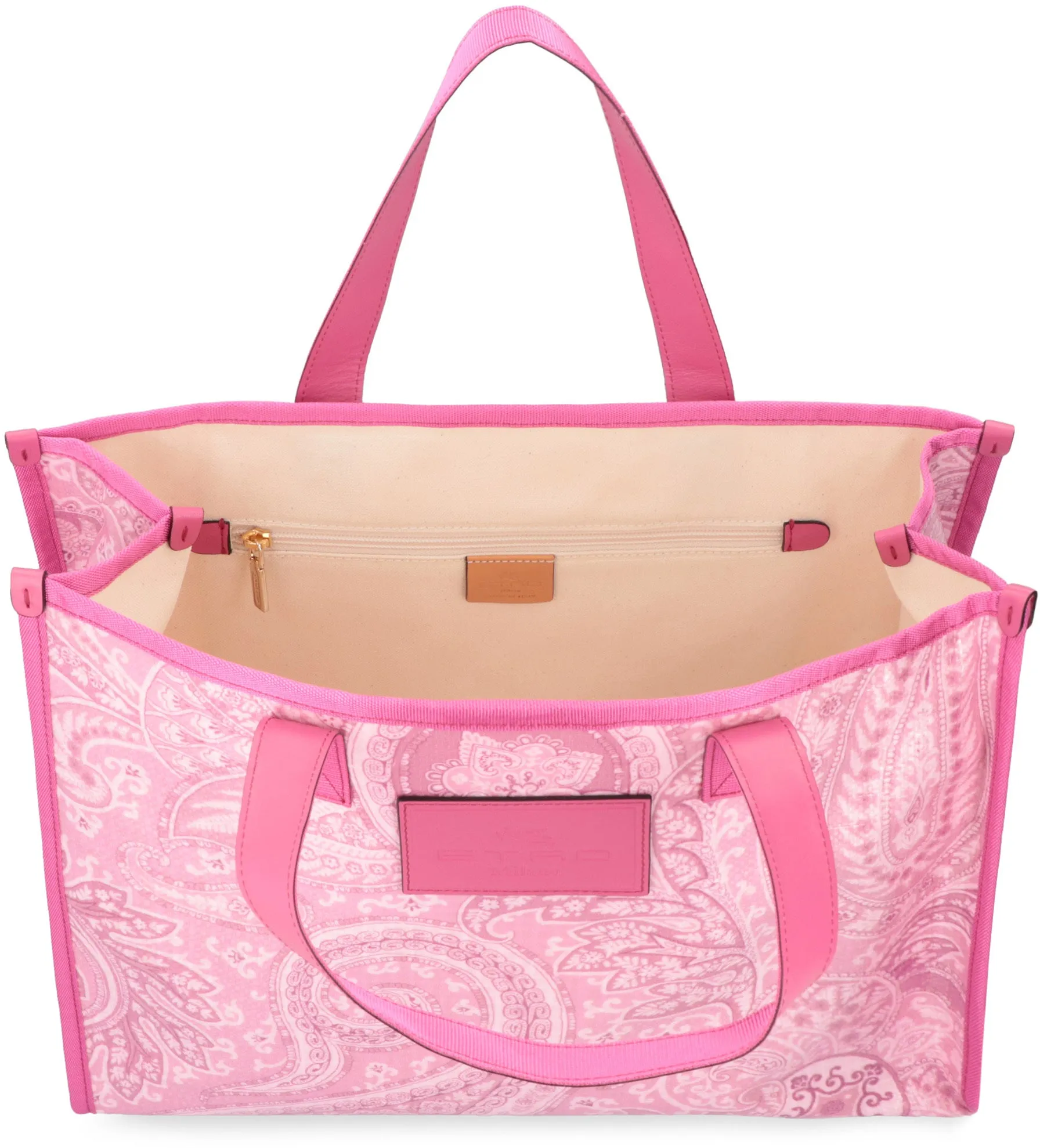 Etro Paisley Printed Logo Patch Tote Bag