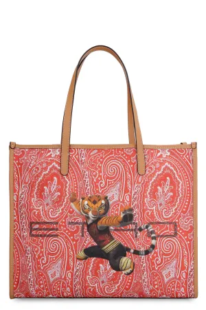 Etro X Kungfu Panda Paisley Printed Tote Bag