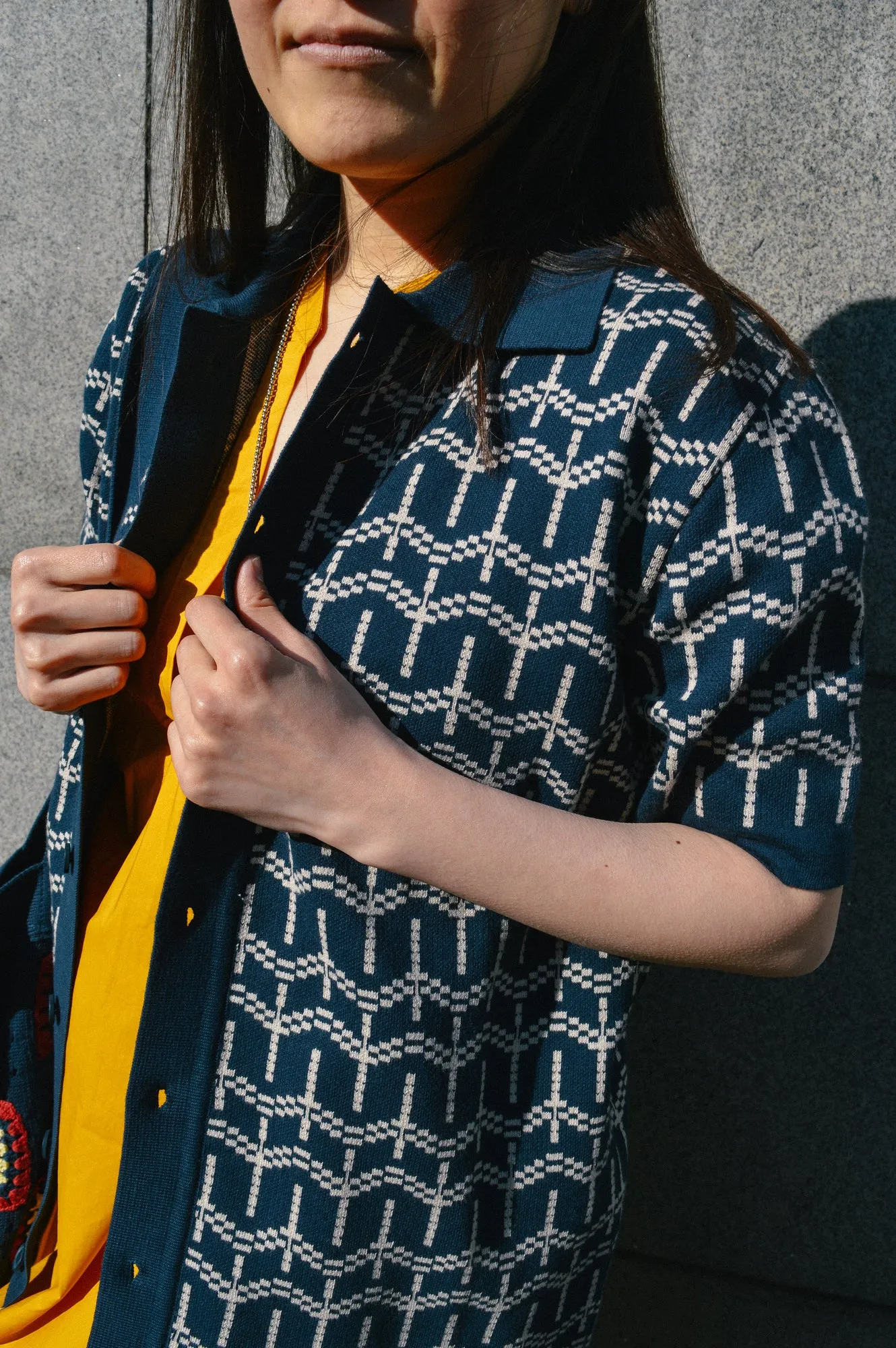 Far Afield Navy Iris Zigger Cardigan