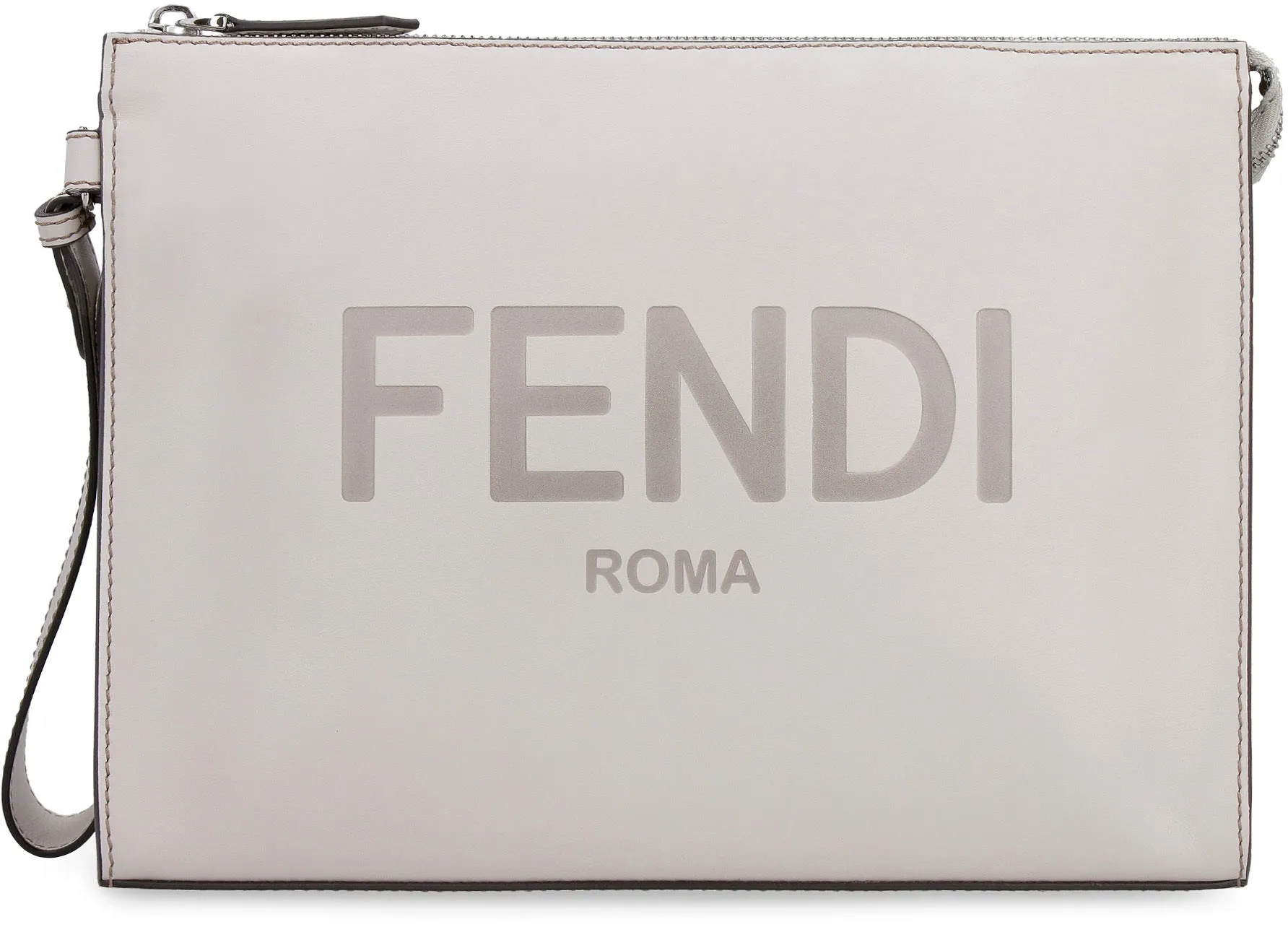 Fendi Logo Embossed Clutch Bag