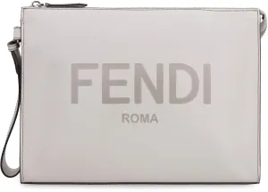 Fendi Logo Embossed Clutch Bag