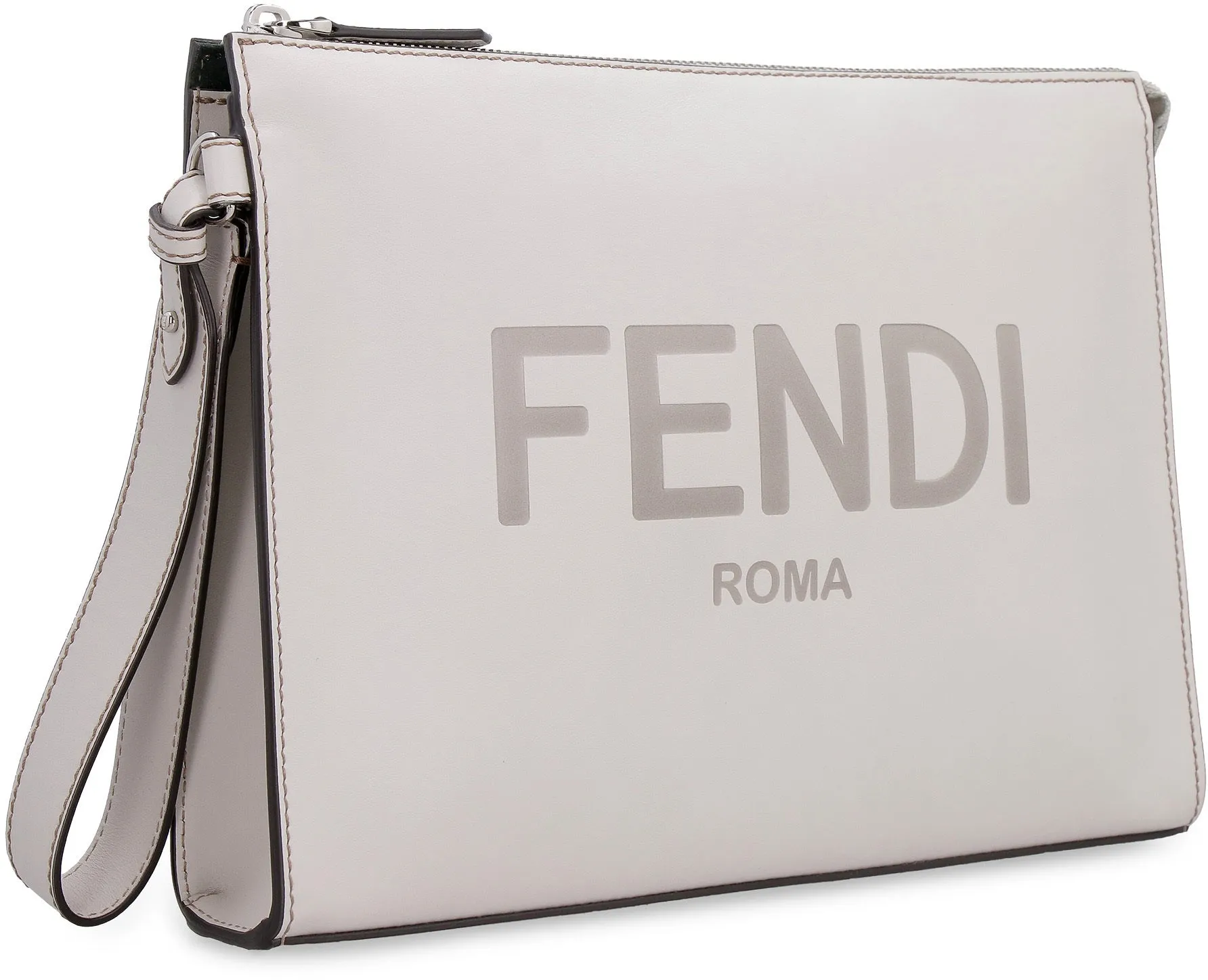Fendi Logo Embossed Clutch Bag
