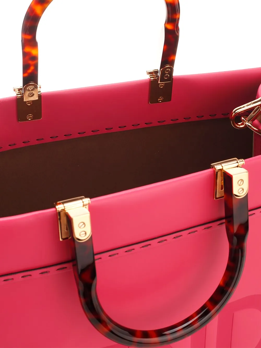Fendi Sunshine Logo Debossed Medium Tote Bag