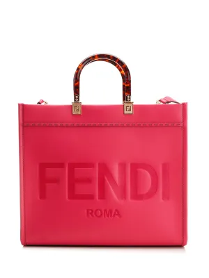 Fendi Sunshine Logo Debossed Medium Tote Bag