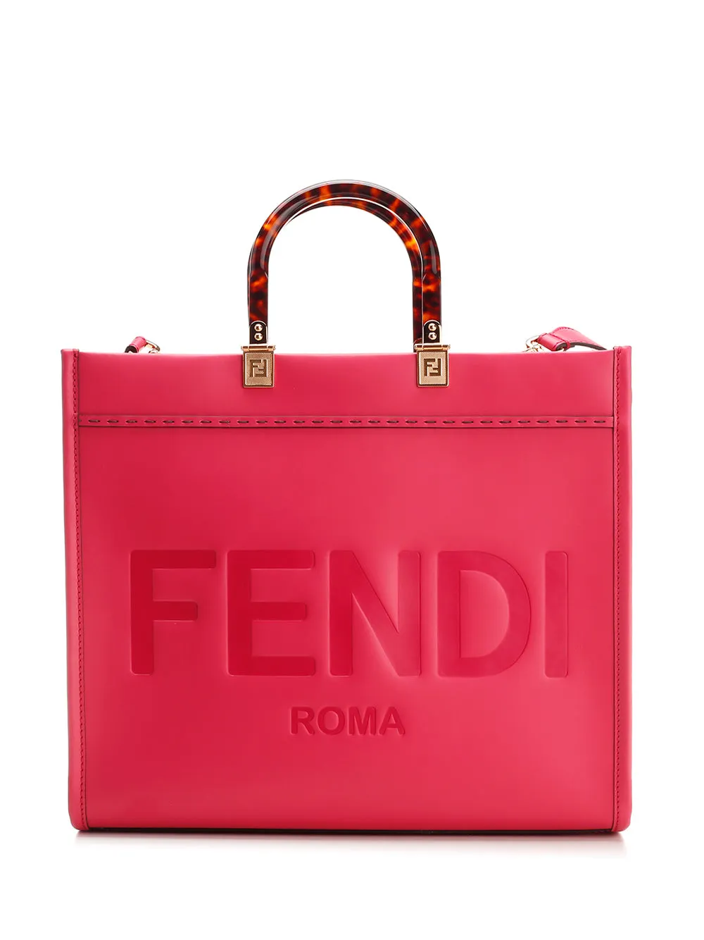 Fendi Sunshine Logo Debossed Medium Tote Bag